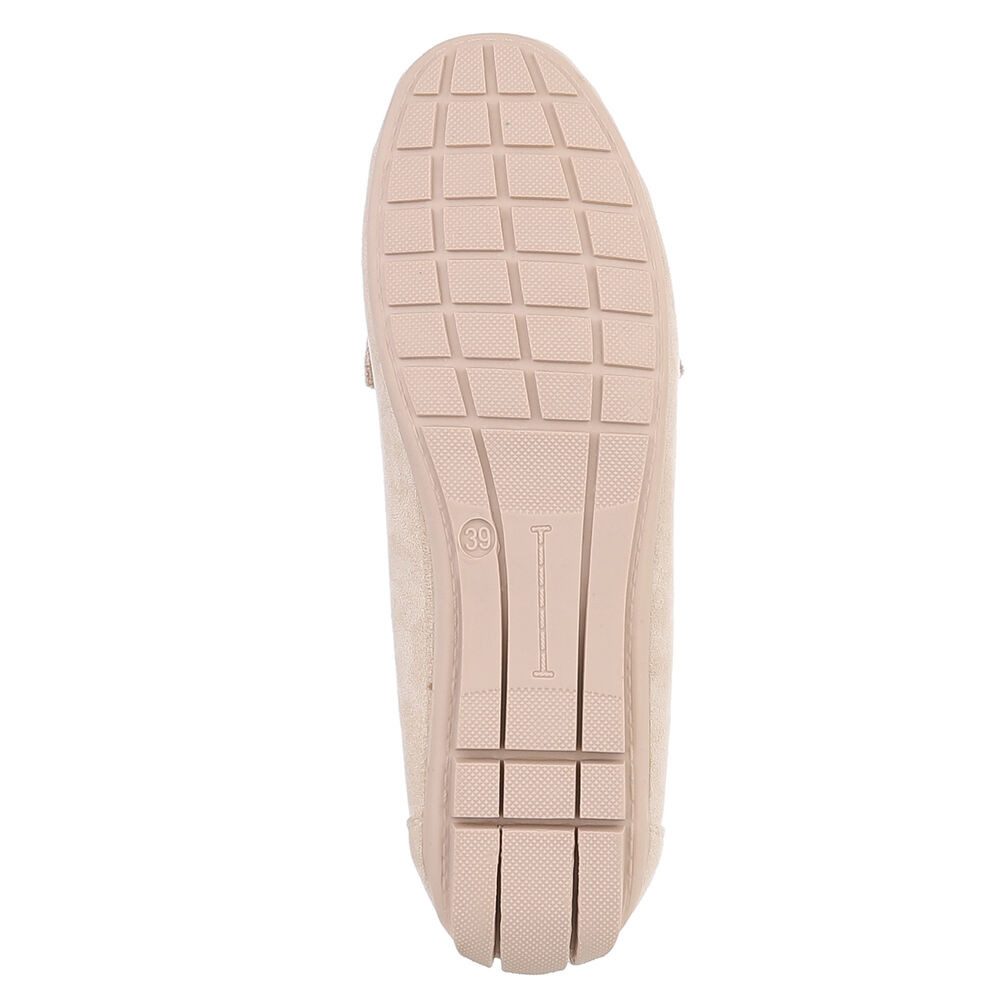 Ital-Design Mokassin mit Glitzerdetails für Damen, vielseitig und bequem Slipper (91554492) Flach Mokassins in Beige