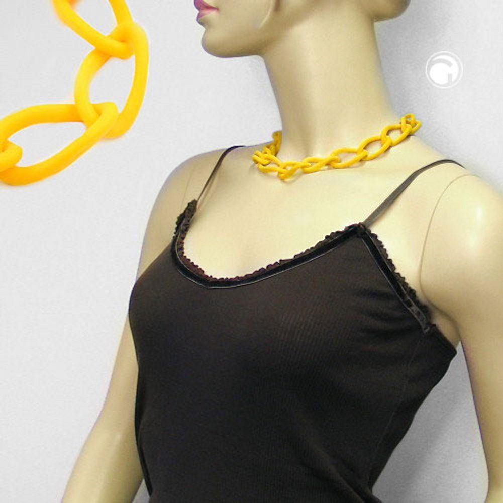 unbespielt Collier Modeschmuck Kette Weitpanzer Kunststoff sonnengelb matt günstig online kaufen