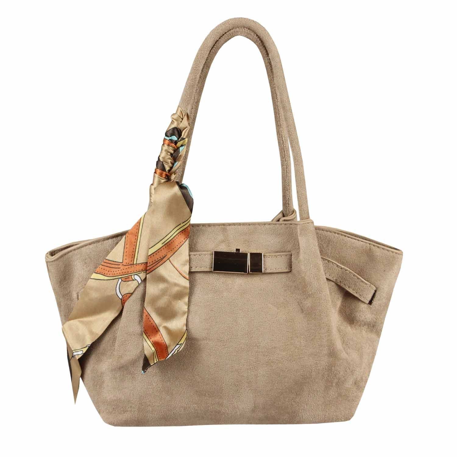 ITALYSHOP24 Schultertasche Damen Tasche Tote Bag Handtasche Wildleder Optik Mini Bag Business, Umhängetasche Samt Crossbody Damentasche Cross Over Freizeit Mini Bag