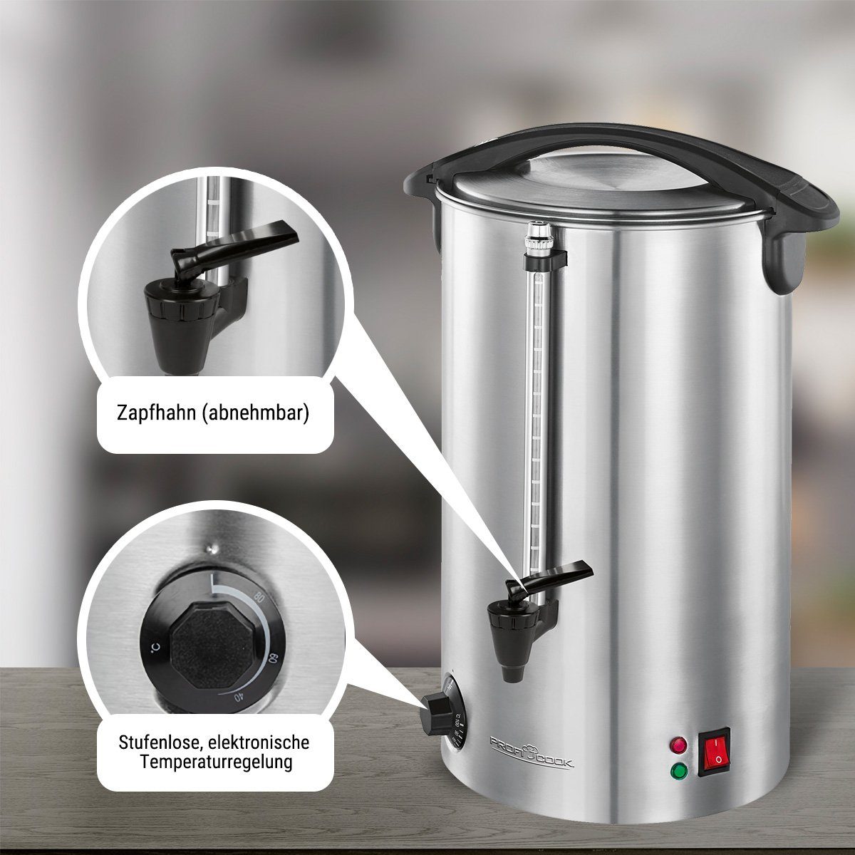 ProfiCook Heißgetränke- und Glühweinautomat PC-HGA 1196, 7L Tankinhalt, für Glühwein, Tee & Kaffee