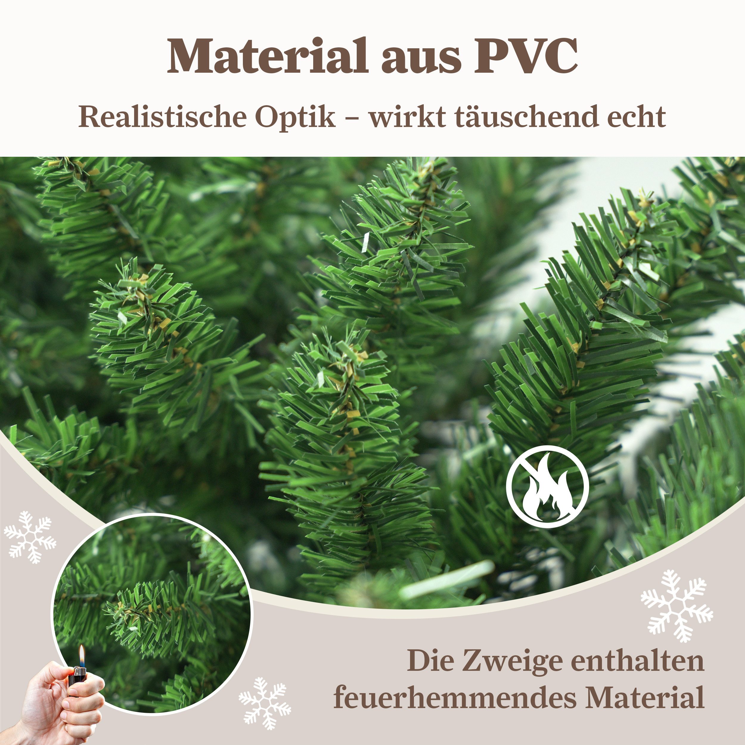 Vankel Künstlicher Weihnachtsbaum 180cm, Künstlicher Tannenbaum mit Lichter günstig online kaufen