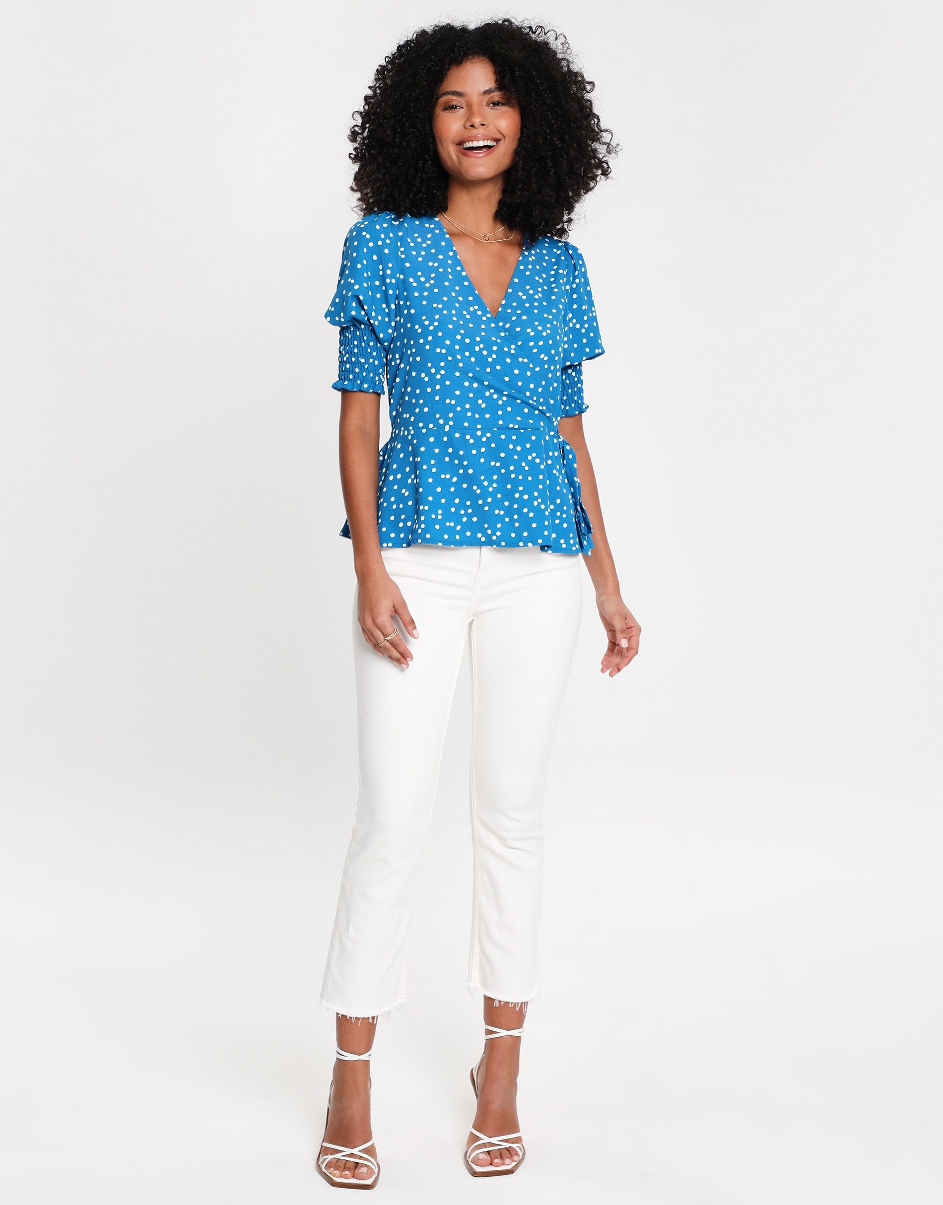 Threadbare Wickelshirt mit kurzen Ärmeln