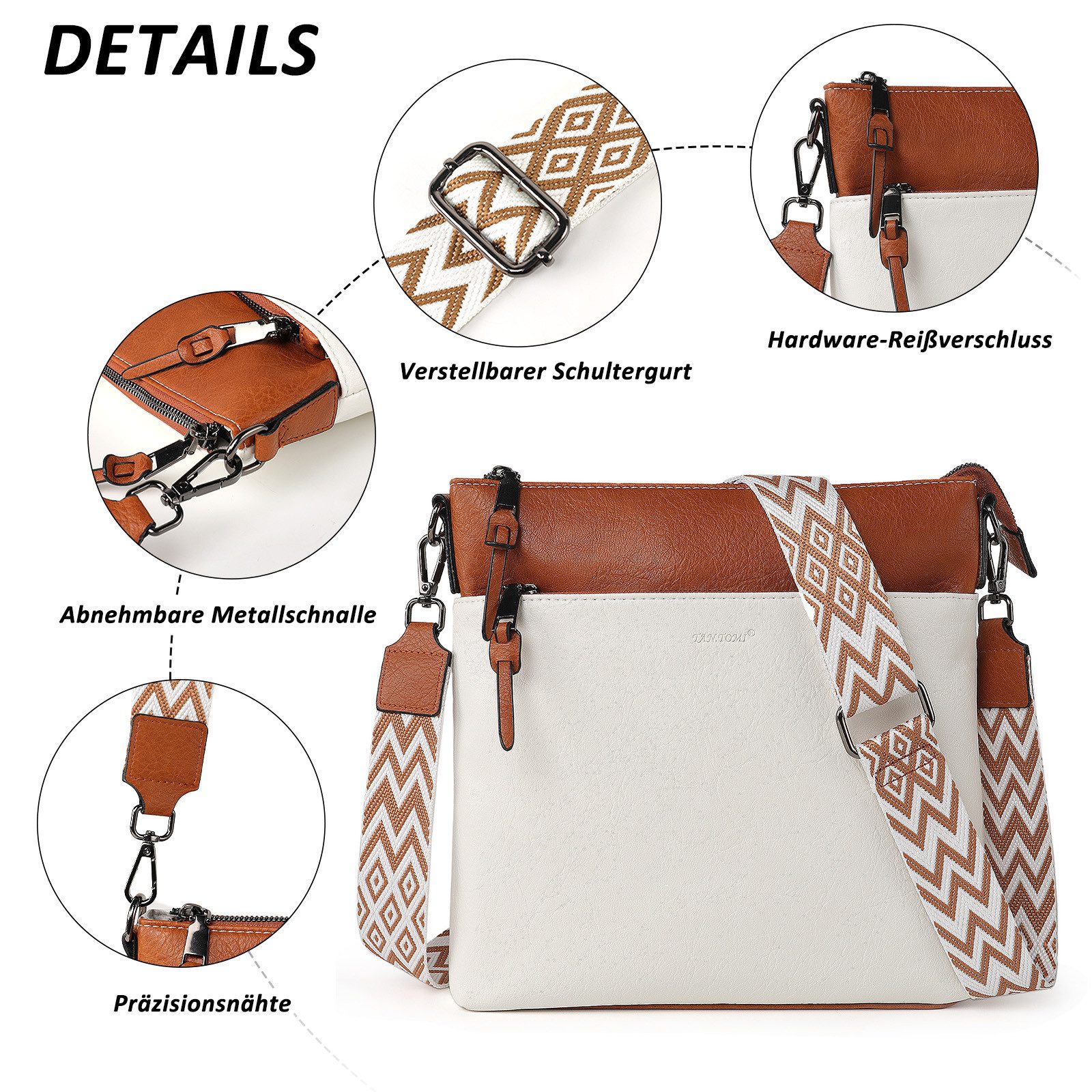 TAN.TOMI Schultertasche Damen Handtasche Crossbody Bag Tasche shopper Freizeit leicht (Für Pendeln Reise Campus Sport Rucksäcke), Umhängetasche Beuteltasche Crossover BodyBag Viel Stauraum