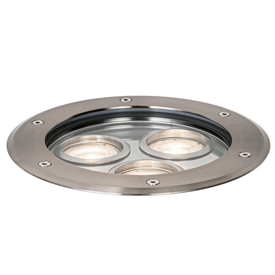 Qazqa LED Einbaustrahler 107629, ohne Leuchtmittel, Kaltweiß, QAZQA Außen Einbau­leuchte, gu10, Stahl, Edelstahl, Modern