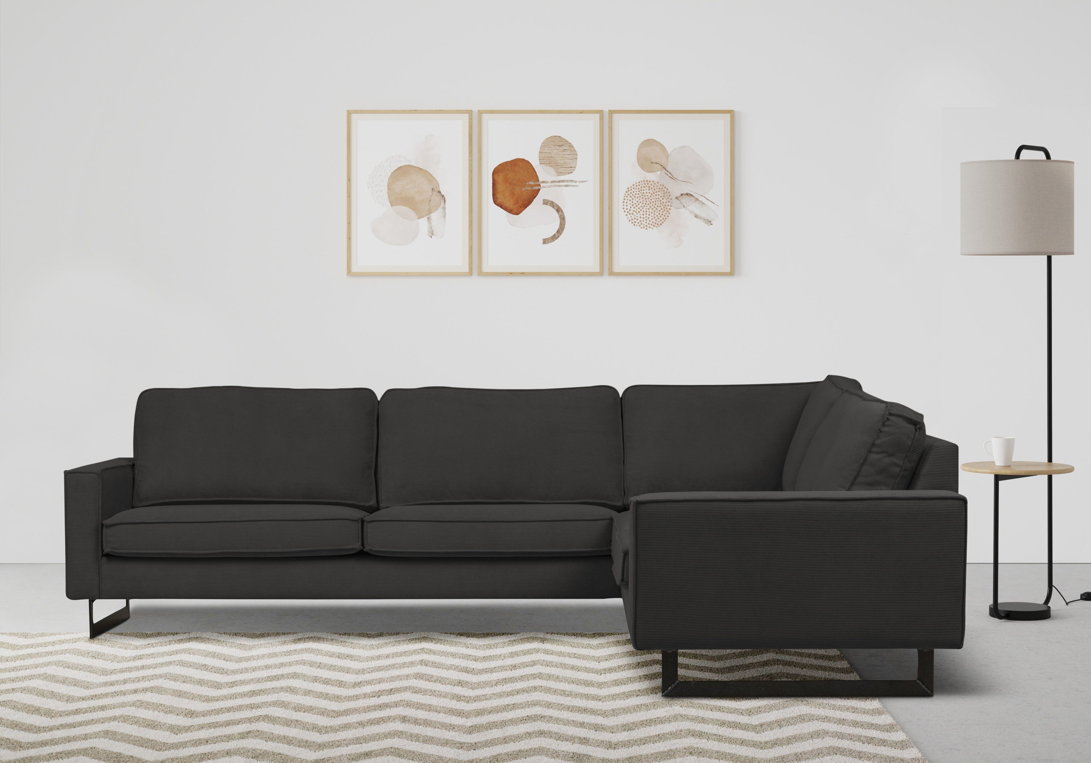 Home affaire Ecksofa Pinto, XXL, 250/290 cm, langer Schenkel, Ottomane, Cor günstig online kaufen