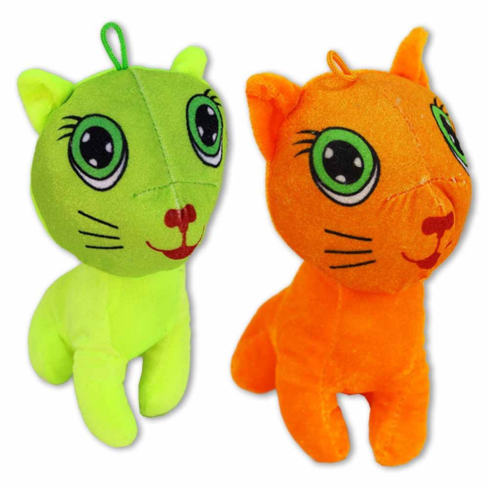 BEMIRO Tierkuscheltier Plüsch Katze mit großen Augen - ca. 18 cm