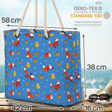 VOID Strandtasche (1-tlg), Fuchs Geschenke Beach Bag Geschenke Tiere Wald Kinder Muster Fuchs Nikolaus süß