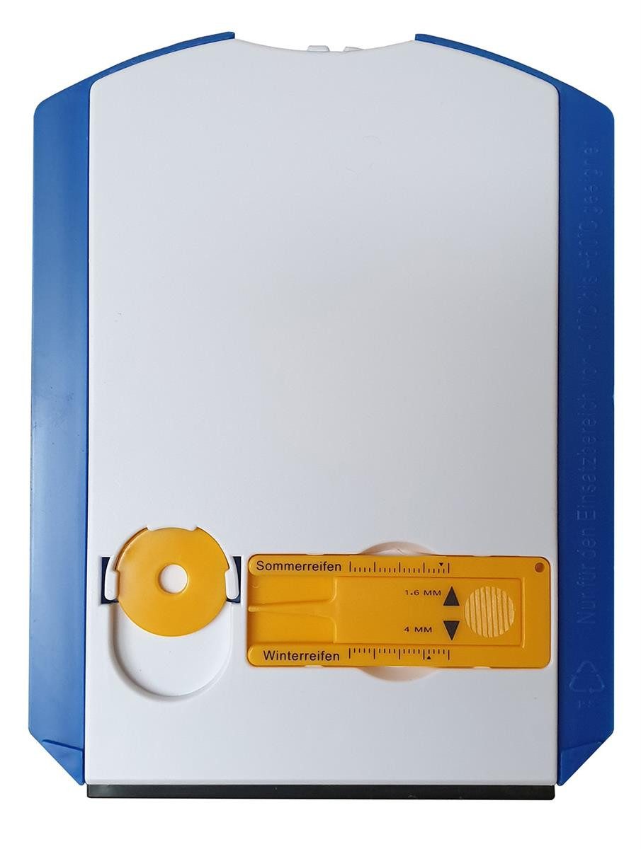 Top Ten Parkscheibe Parkscheibe blau mit Eiskratzer, Einkaufschip, Reifenmesser 1 Stück (Stück, 1-St., Parkscheibe), Eisschaber Scheibenkratzer Parkuhr Reifenprofilmesser