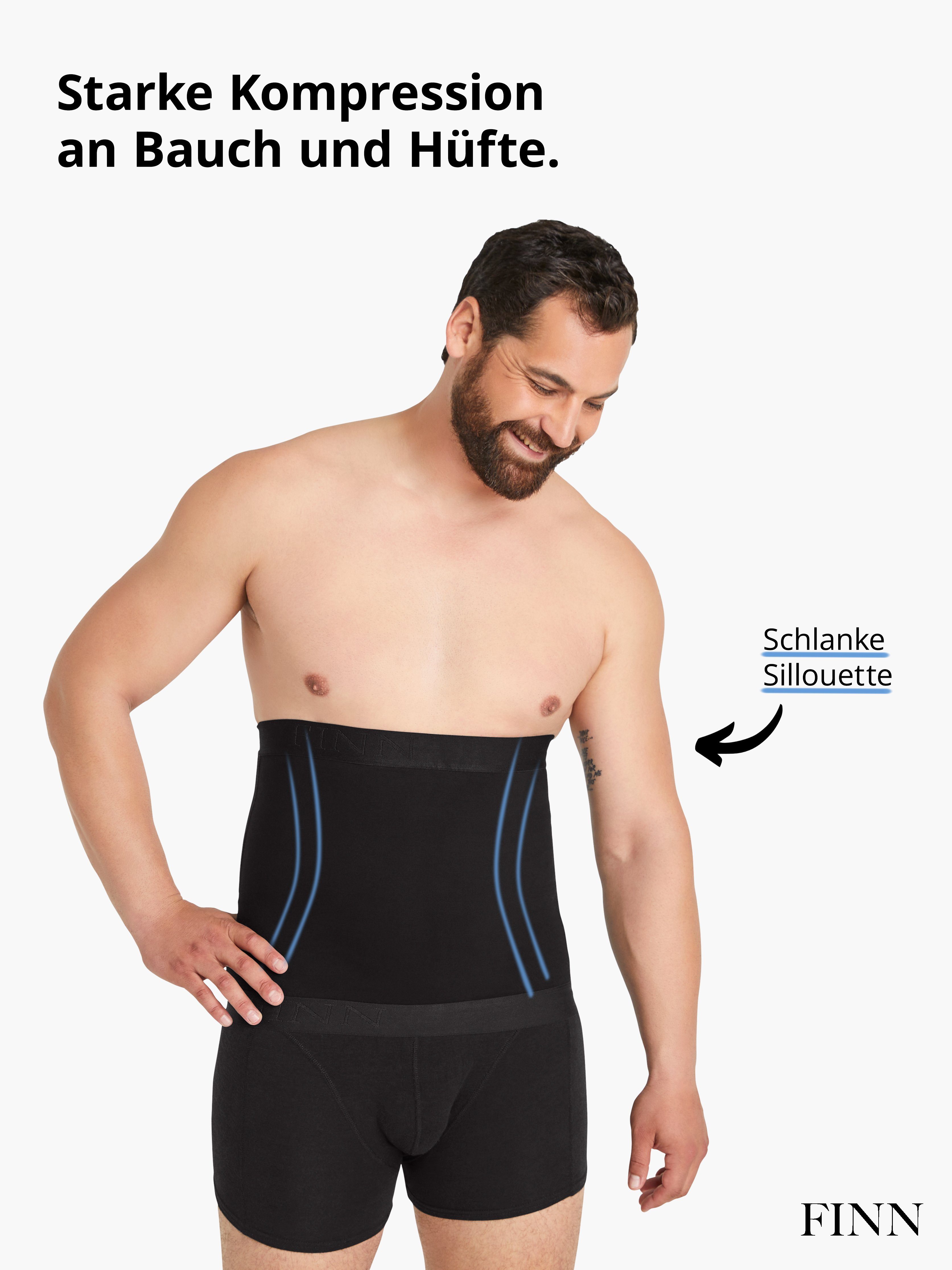 Schwarz Herren Design für Starker Männer Body-Shaper Kompressions-Gürtel FINN Shapinghose