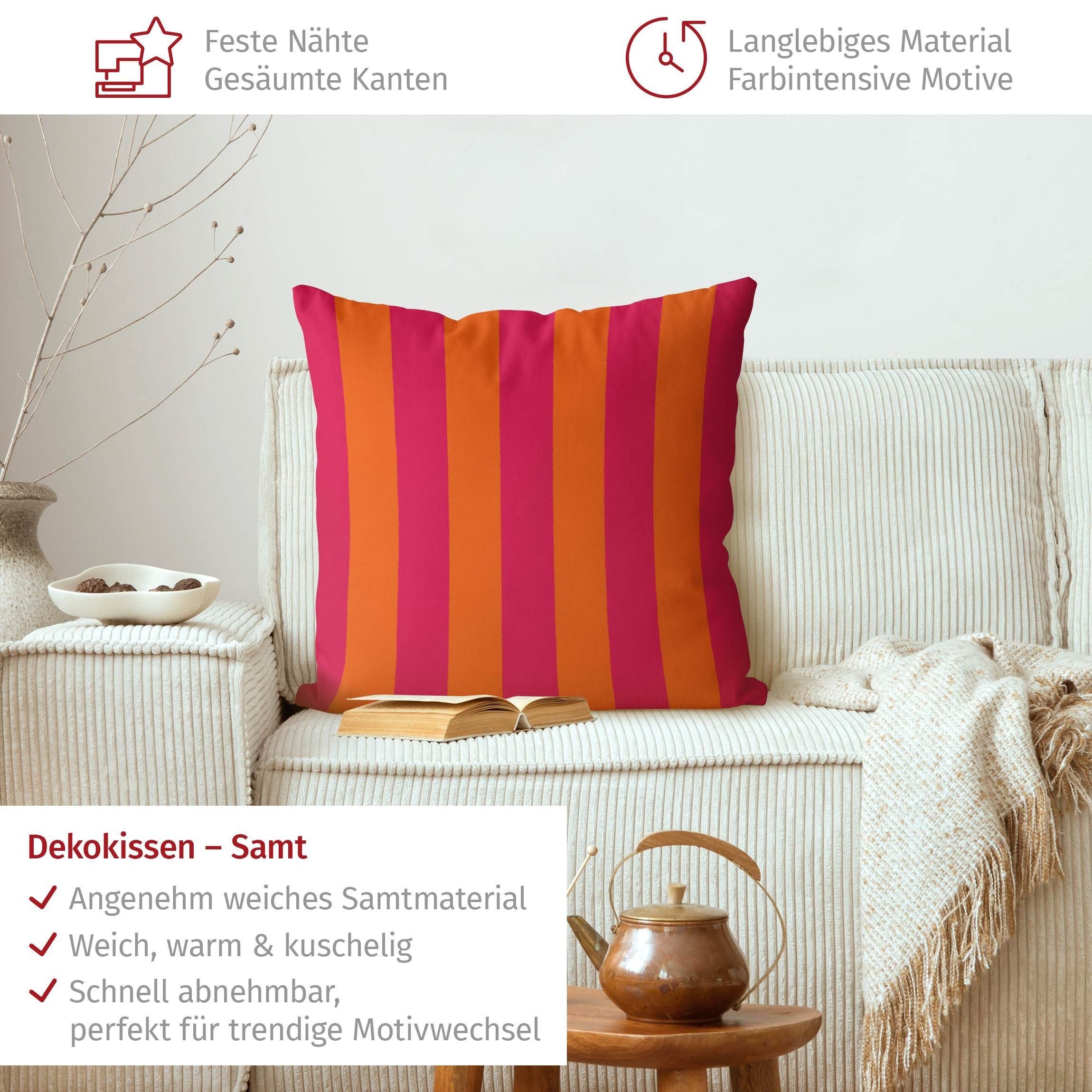 Bilderdepot24 Dekokissen draußen Kissenhülle/ Garten/ Outdoorkissen pink Muster Pop Art, Bezug mit / ohne Füllung Zierkissen Outdoor Sofa Bett