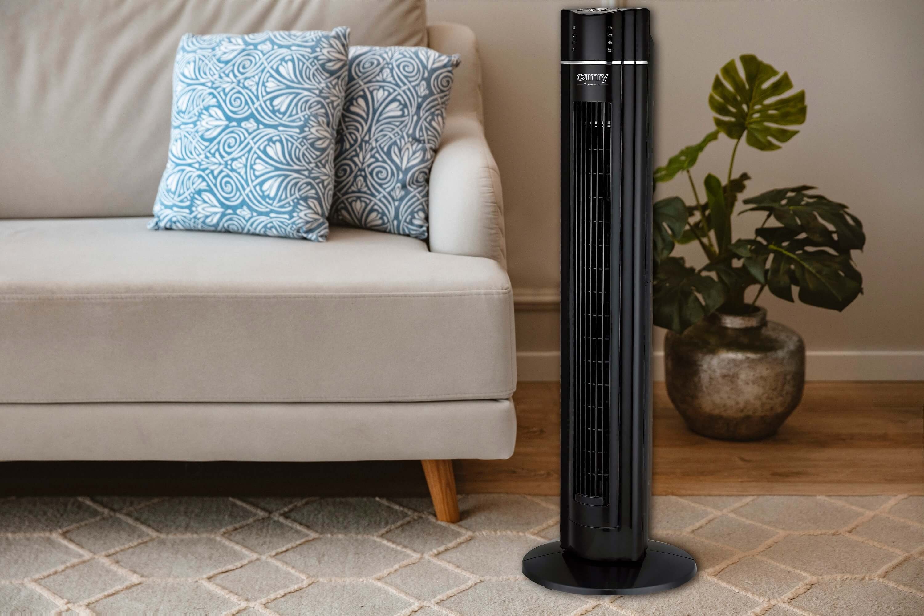 Camry Turmventilator CR-7320, 7h Timer, Fernbedienung, Oszillation, Duftfach