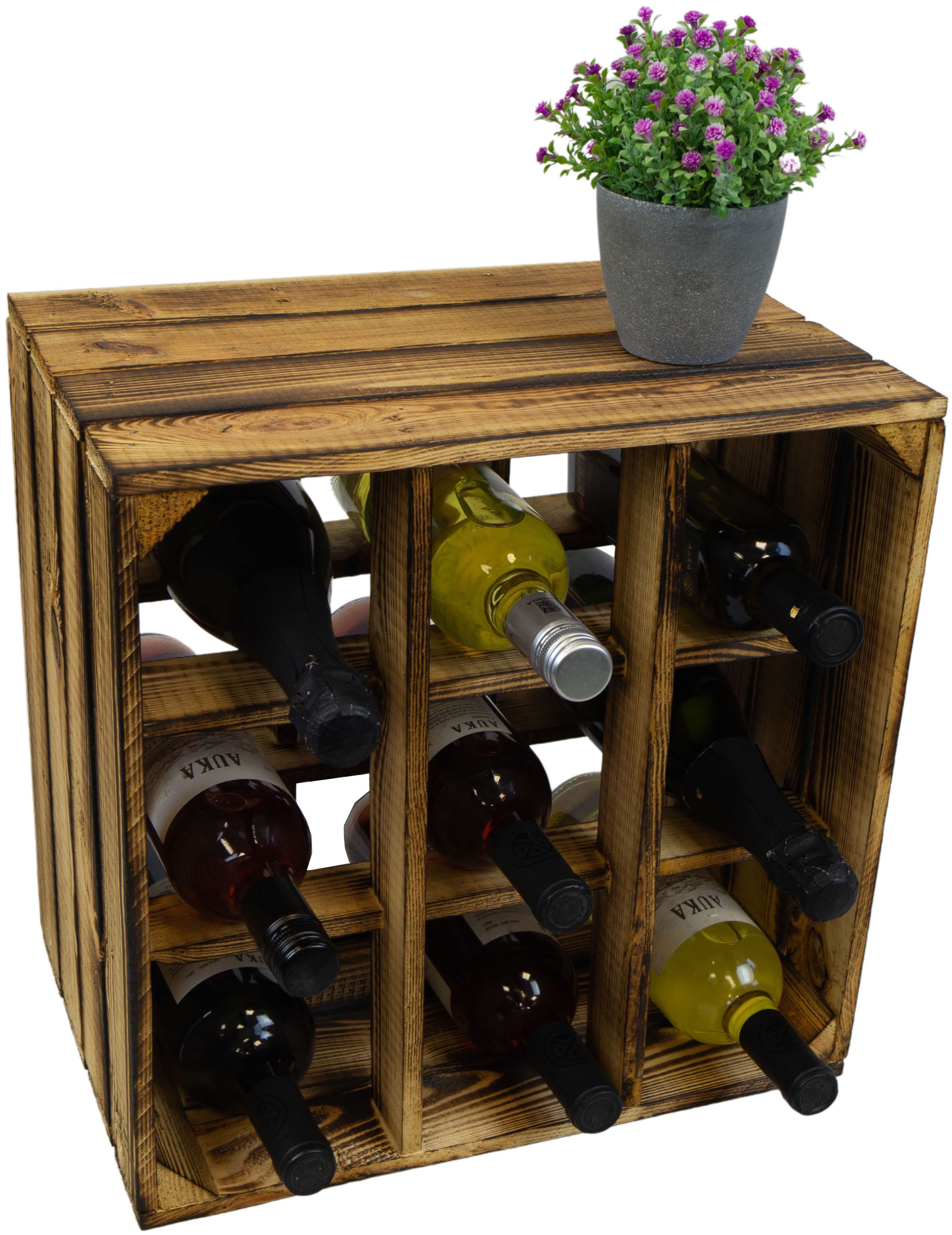Kistenkolli Altes Land Allzweckkiste Weinregal 9er geflammt auch für grosse günstig online kaufen