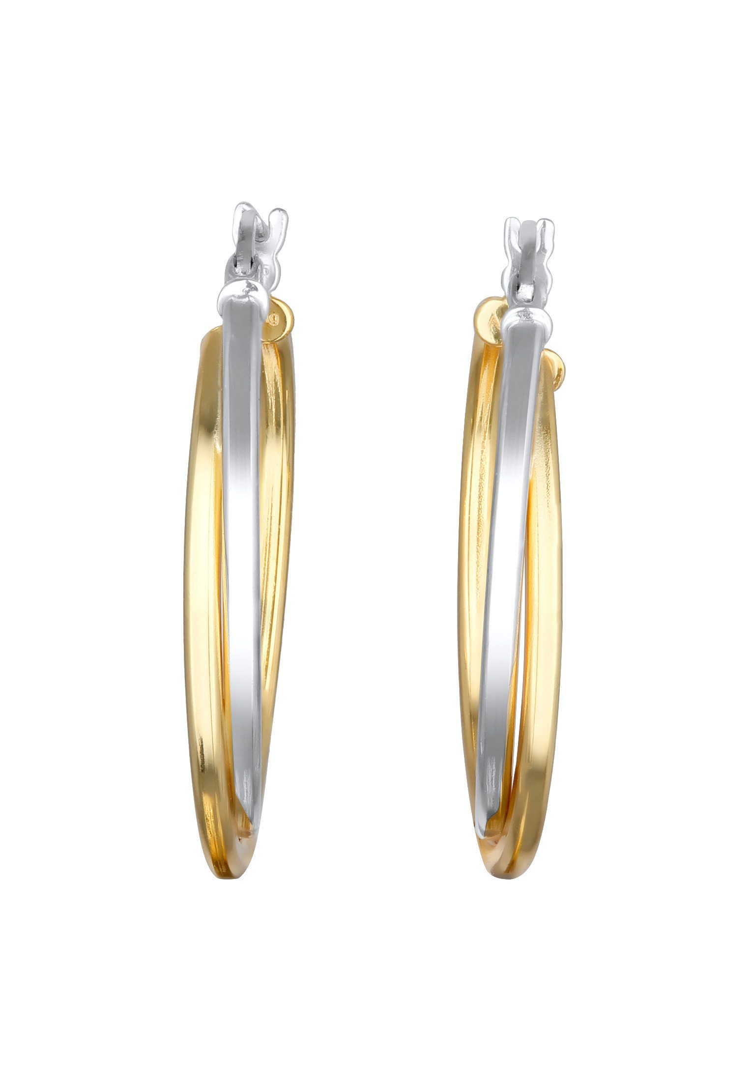 Elli Paar Creolen Creolen Damen Twisted Look 925 Silber Bicolor günstig online kaufen