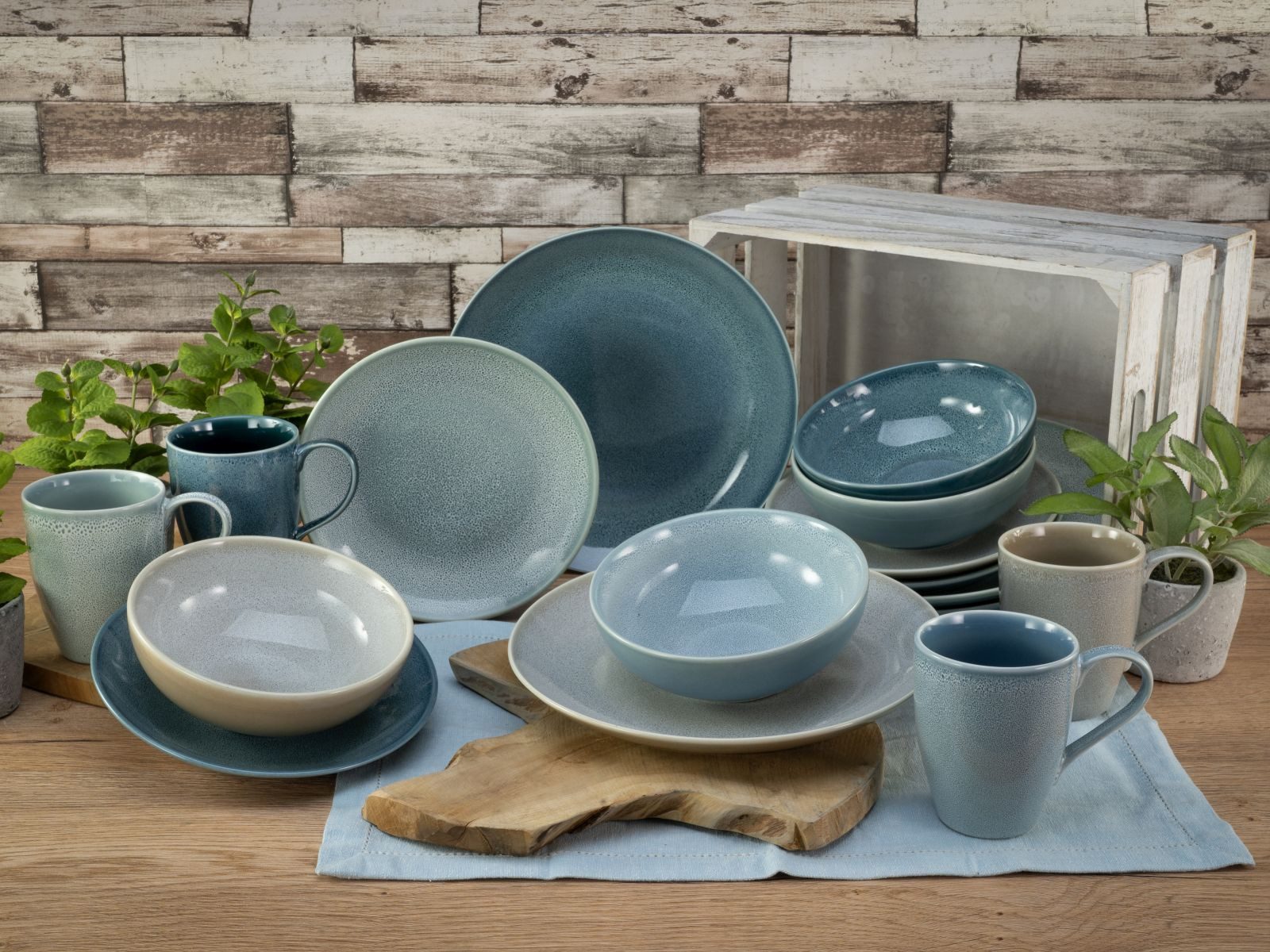 CreaTable Кофейный сервиз Комбинированное обслуживание 16tlg. REACTIVE AQUA, Keramik