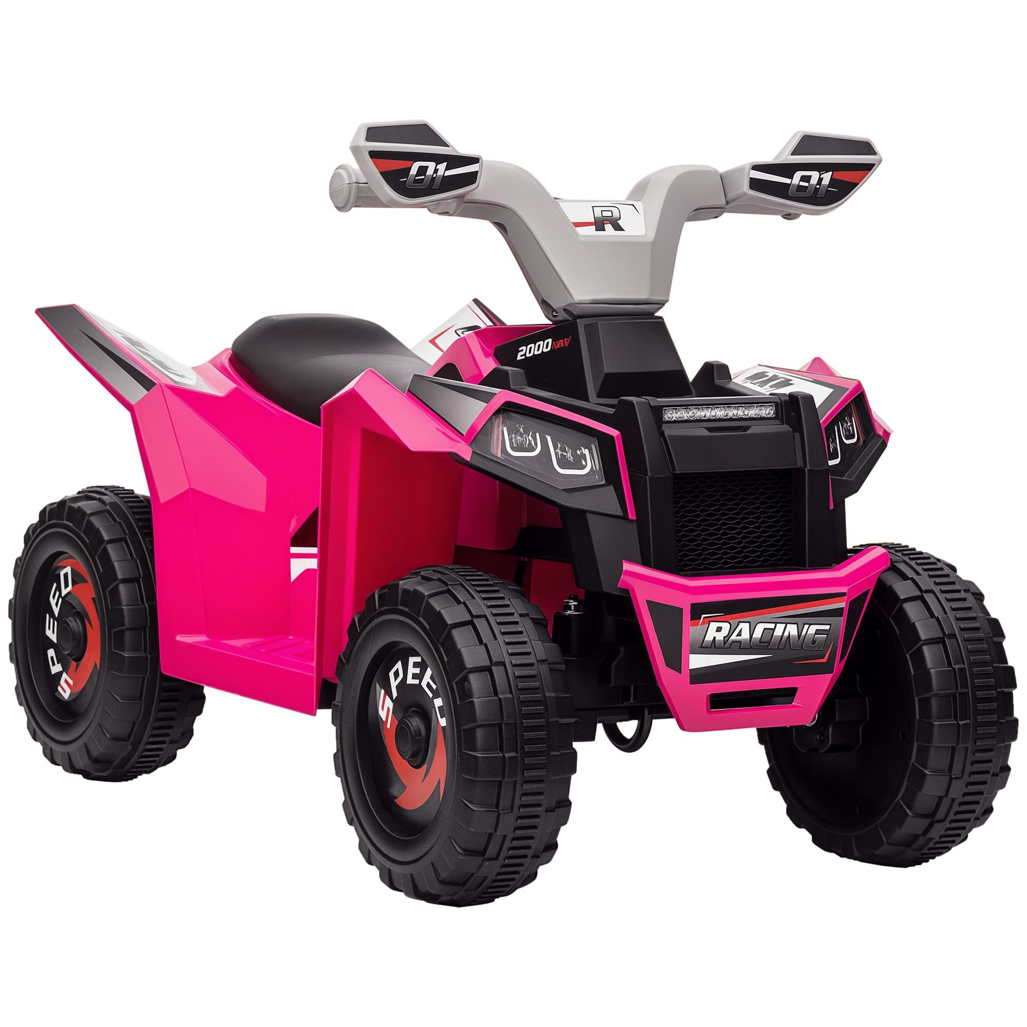 HOMCOM Elektro-Kinderquad Kinder Quad 6V Kinderquad mit Vorwärts-, Rückwärtsfunktion, Belastbarkeit 25 kg, (1-tlg), für Kinder von 18 Monaten bis 36 Monaten, Rosa