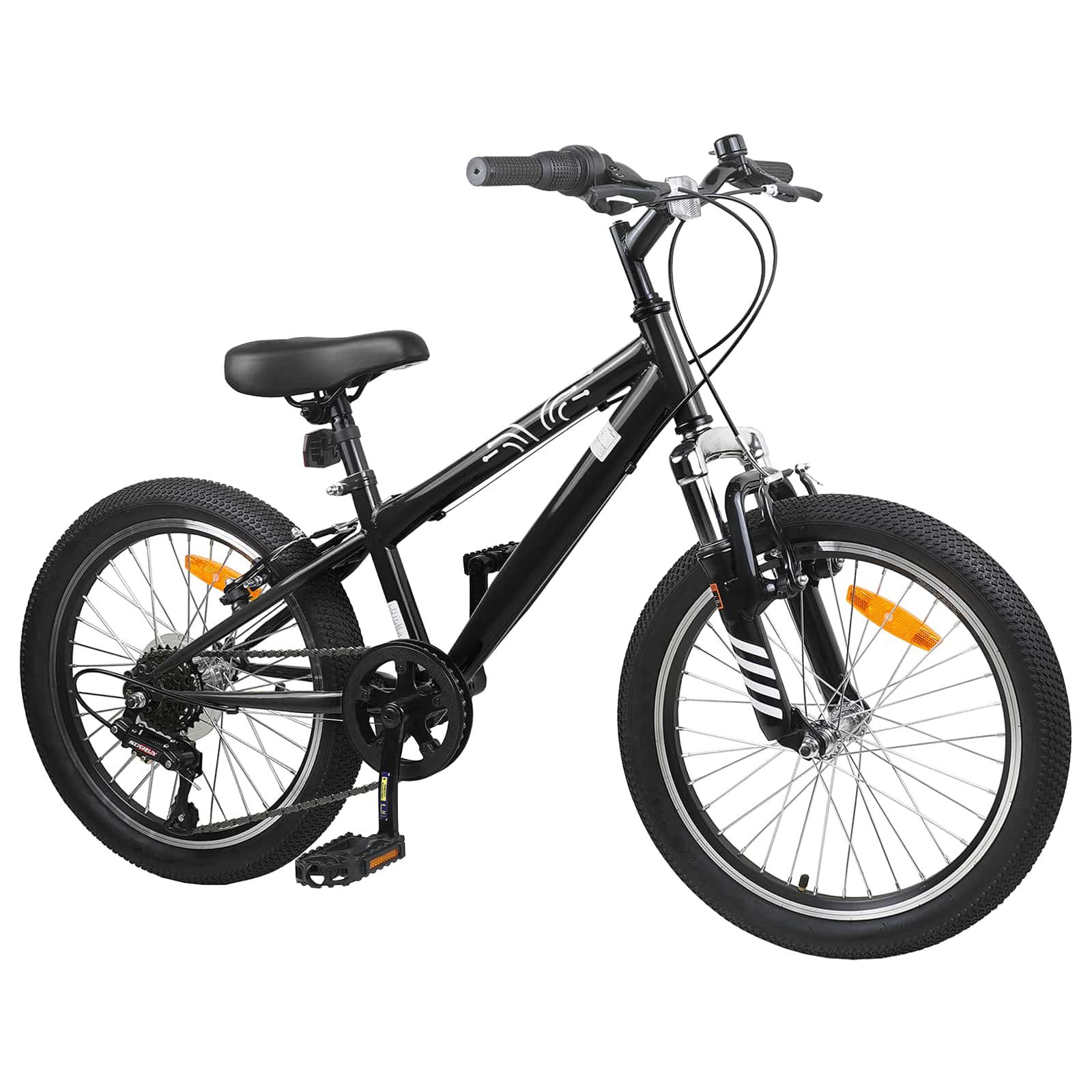 vidaXL Kinderfahrrad 24-Zoll Kids Mountain Bike 24 Zoll 6-Speed für 8-12 Jahre alt Schwarz