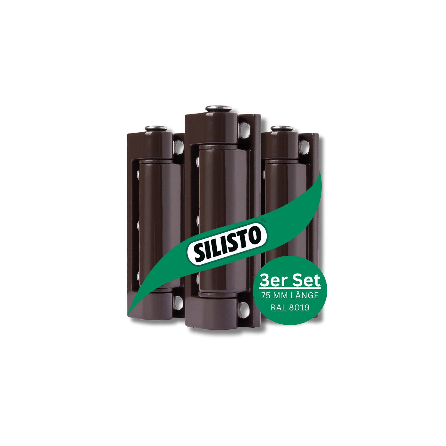 Silisto Fensterbeschlag 3x Türscharnier Fensterband Weiß oder Braun für Türen und Fenster (75 mm, 3 St., Seitlich oder oben montierbar für Kippfenster sowie Türen), Kunststoffbuchsen für sanftes Öffnen und Schließen
