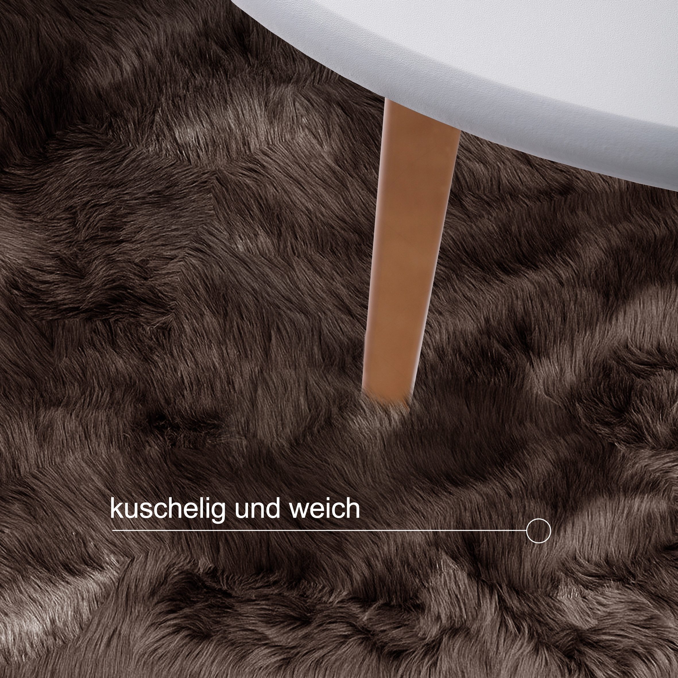 OTTO home Hochflor-Teppich Valeria, Fellteppich, kuschelig, flauschig, rechteckig, Höhe: 60 mm, Kunstfell, weiche Teppiche, Wohnzimmer, Schlafzimmer, Esszimmer – Bild 5 von 5
