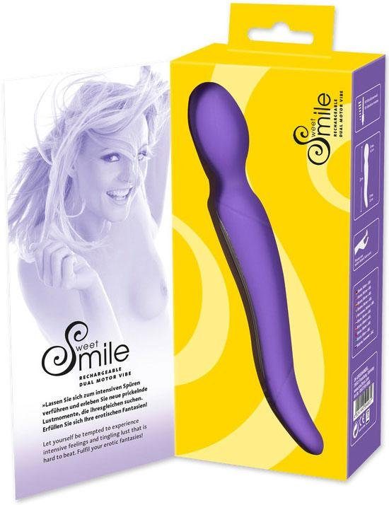 Wand Massager Dual Vibe Smile Rechargeable Motor