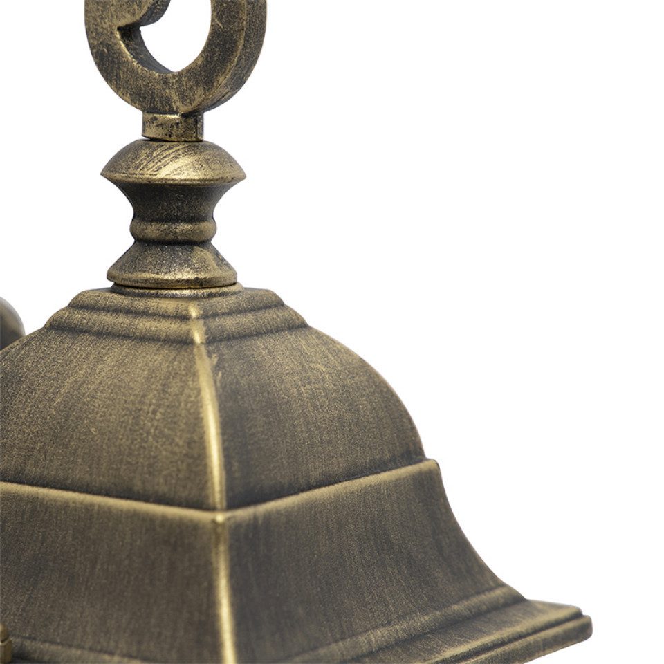 Qazqa Außen-Wandleuchte London, ohne Leuchtmittel, Warmweiß, QAZQA Außen Wand leuchte, e27, Bronze, Aluminium, Landhaus – Bild 4 von 5
