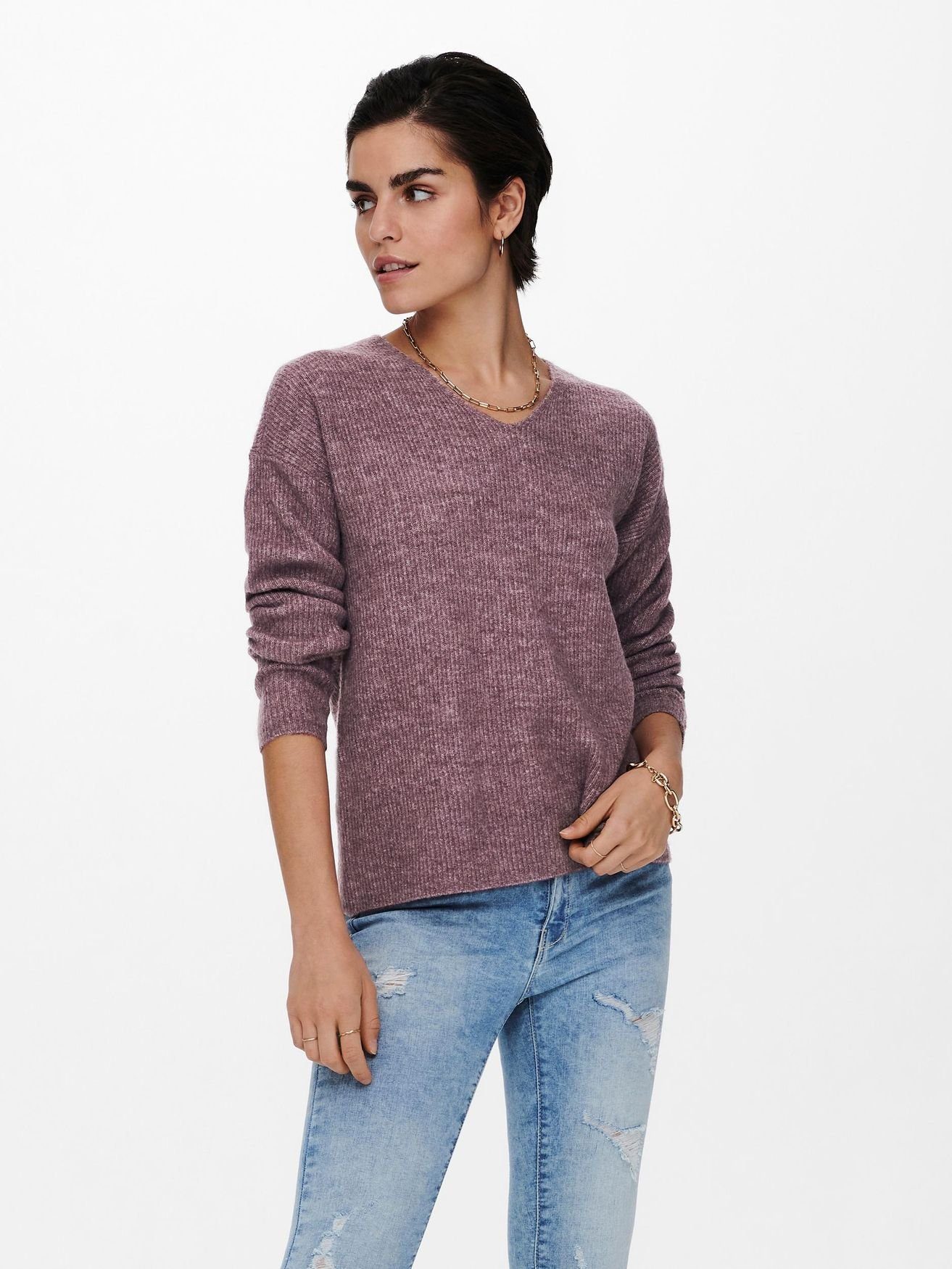 ONLY Strickpullover ONLCAMILLA V-NECK L/S PULLOVER günstig online kaufen
