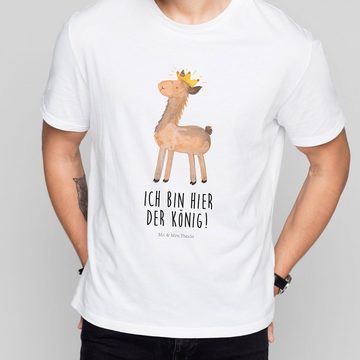 Mr. & Mrs. Panda T-Shirt Lama König - Weiß - Geschenk, Königin, T-Shirt, Büro Kollege, Party, (1-tlg)