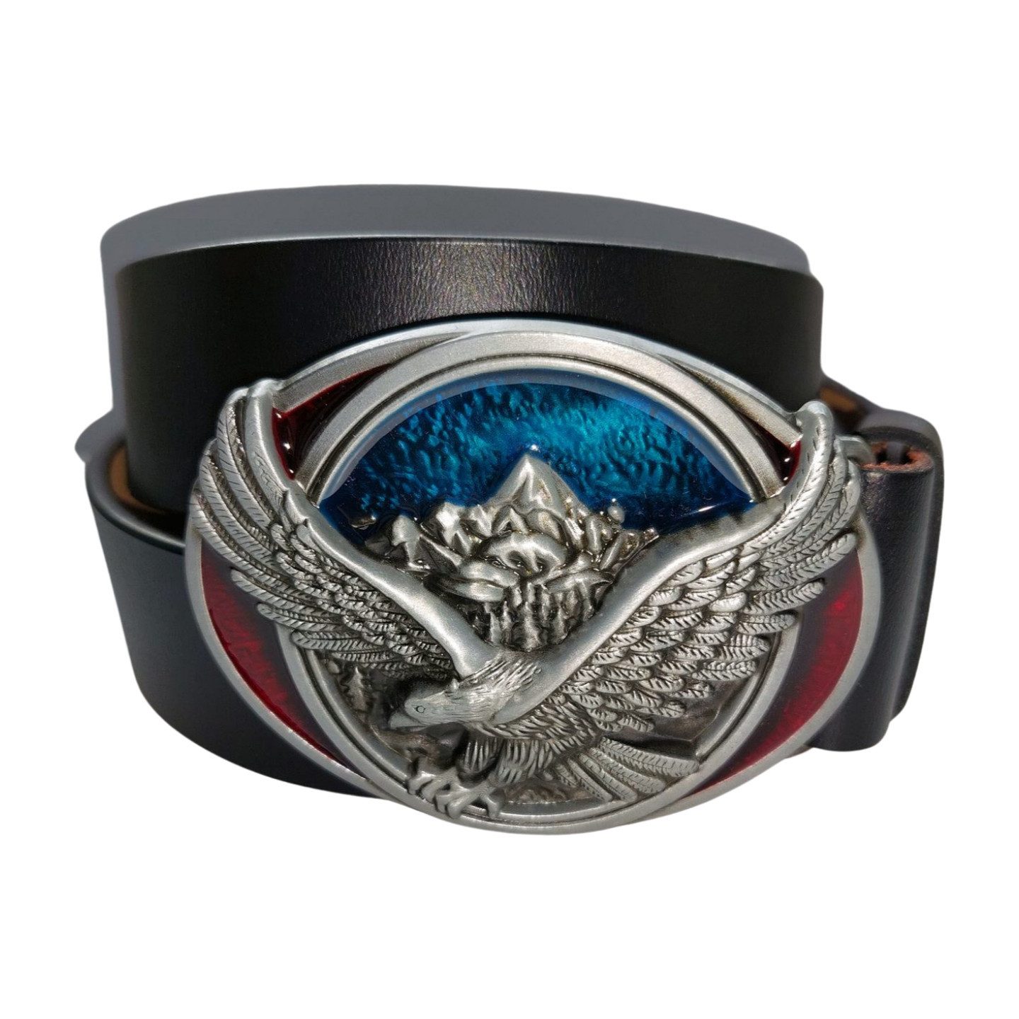 Ledergürtel Wechselgürtel Gürtel mit American Eagle US Adler Gürtelschnalle Buckle