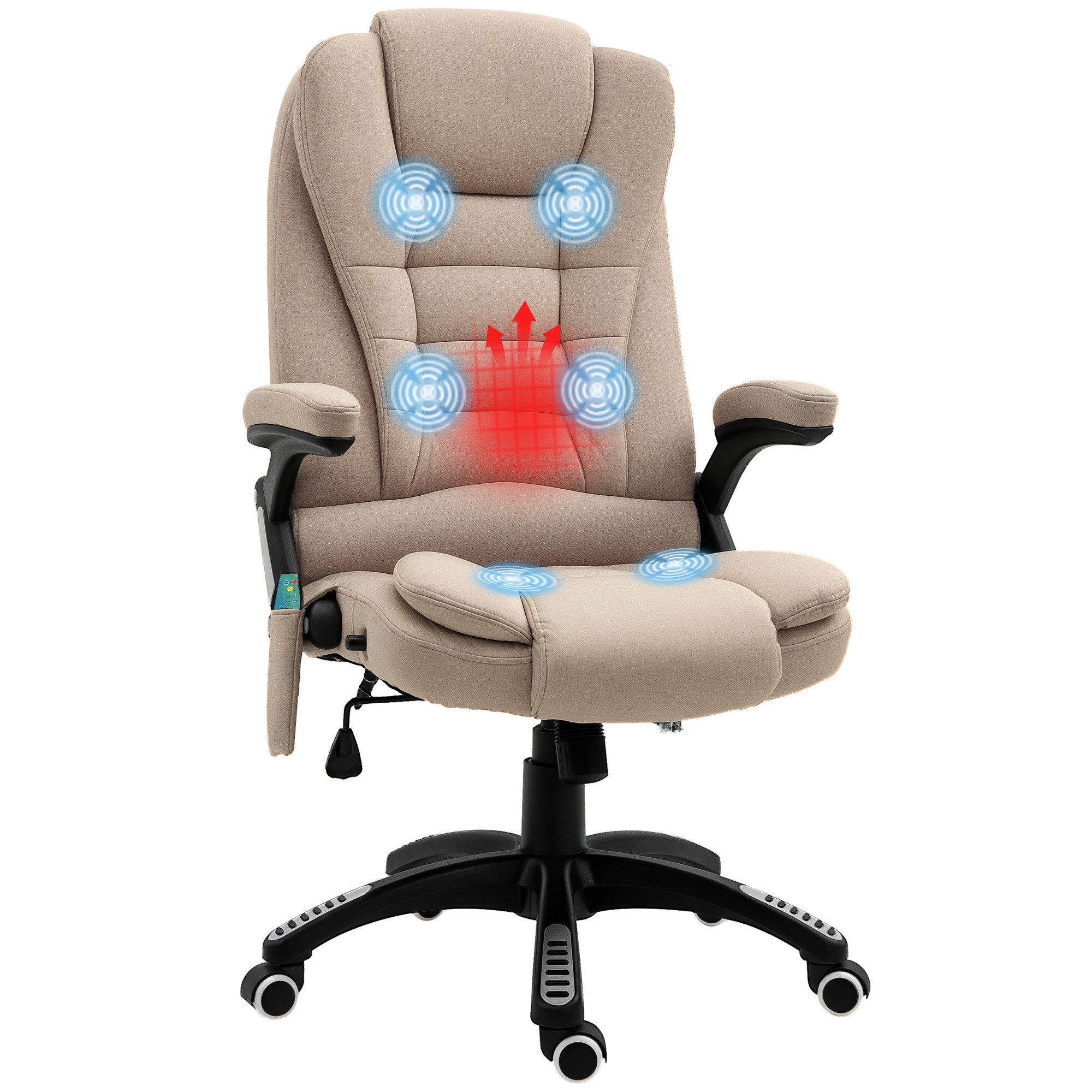 BAYMATE Massagesessel Massagesessel mit Wärmefunktion, Ergonomischer Schreibtischstuhl (höhenverstellbar, 68L x 72B x 110-120 cm, Braun)