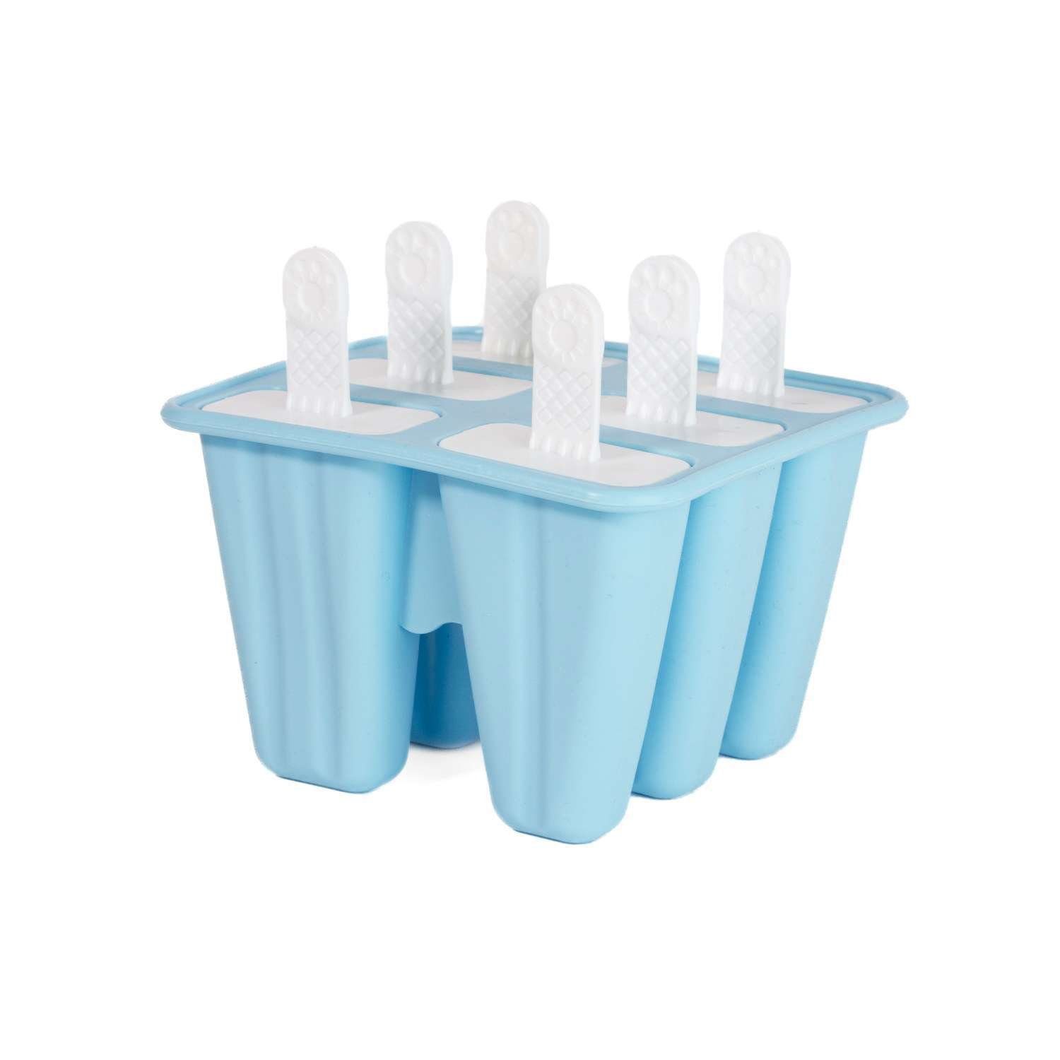 Intirilife Eisform, (1-tlg), Silikon Eisform mit 6 Mulden Eiscreme Form BPA-frei
