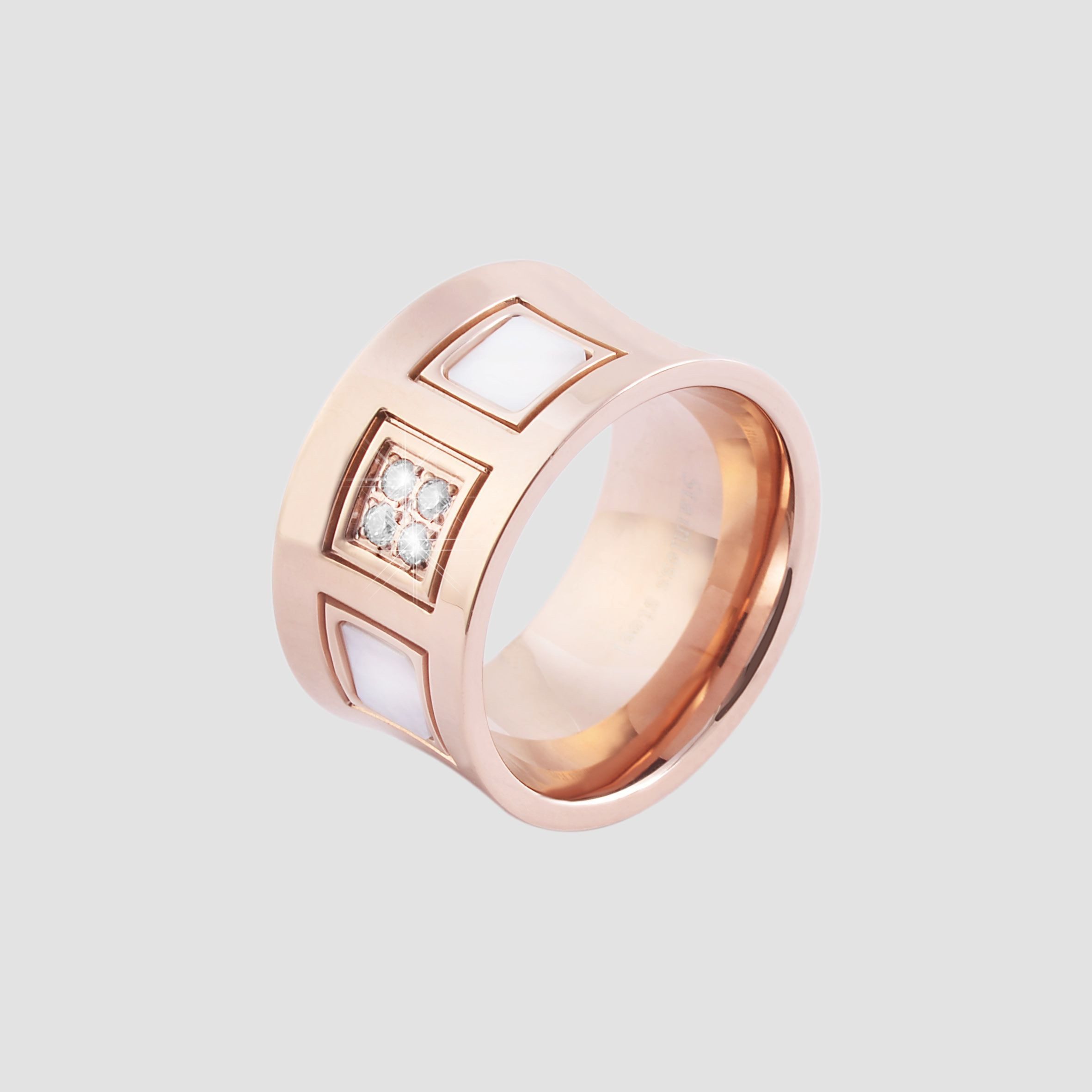 AKZENT Fingerring Rosalia Edelstahl roségold Damen, Damen Ring günstig online kaufen