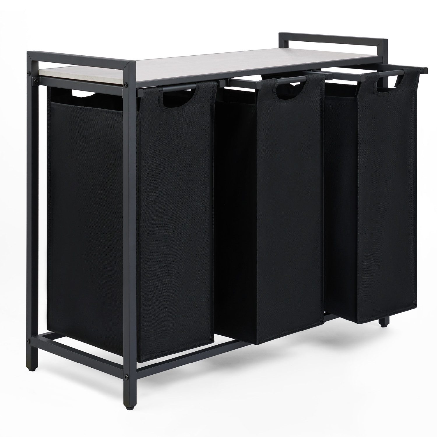 Blumtal Ausziehwäschekorb 2-4 Fächer Wäschesammler mit Ablage und Metallrah günstig online kaufen