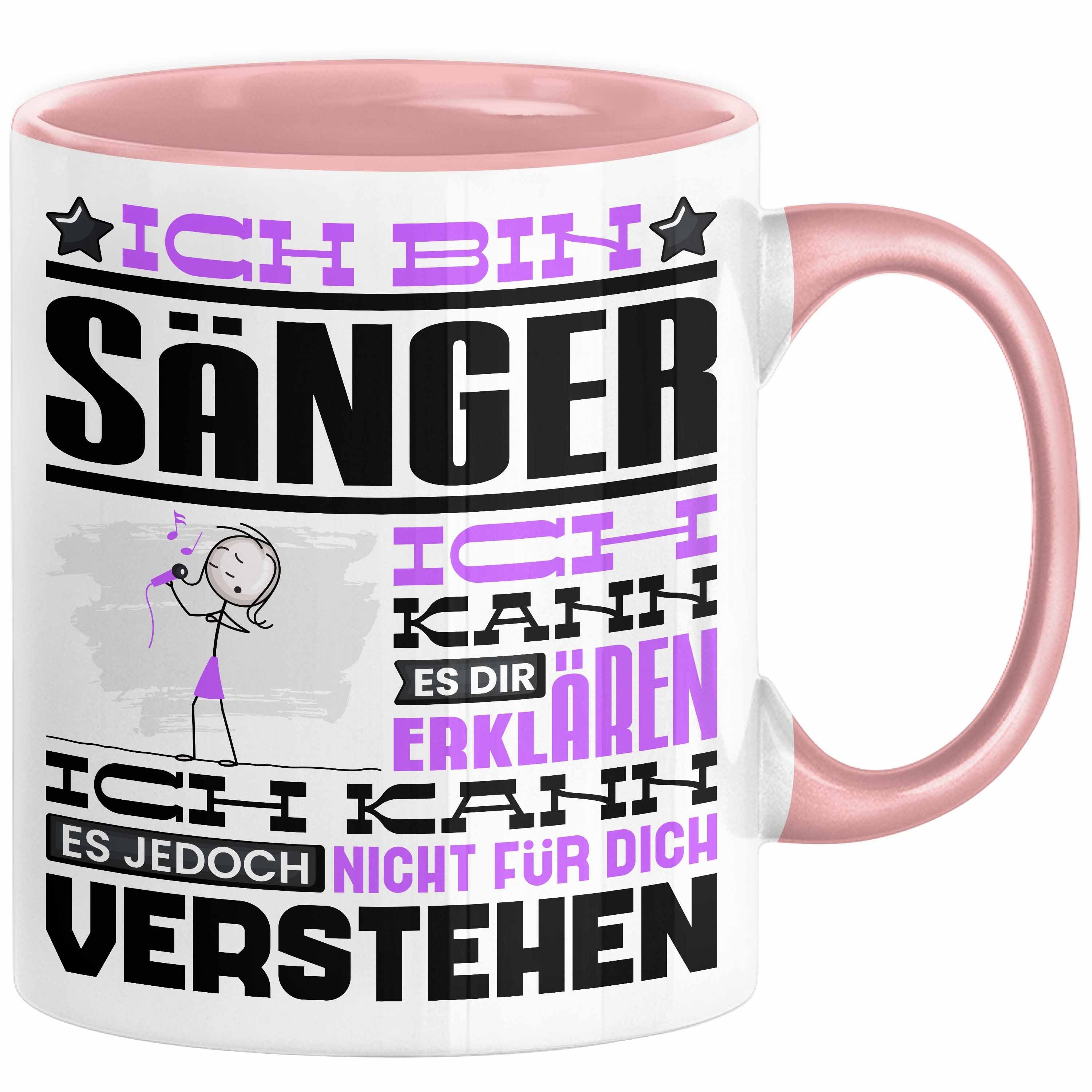 Trendation Sänger Tasse – „So Sieht Ein Richtig Cooler Sänger Aus“, Blau, Beidseitig Bedruckt