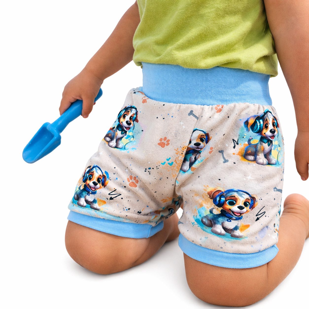 Corileo Pumphose Kurze Pumphose Music Hunde – Leichte Sommerhose aus Baumwolljersey