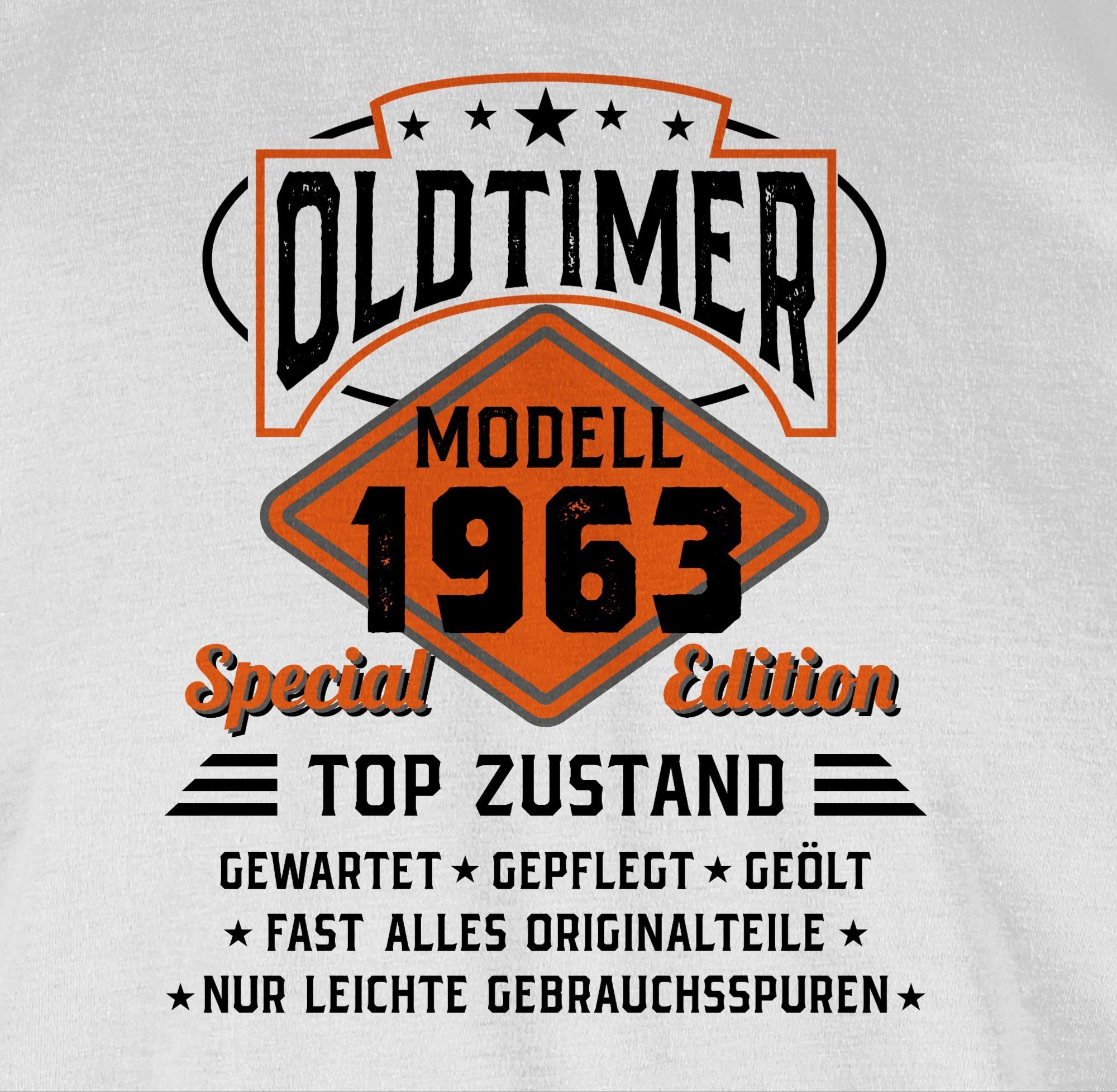 Oldtimer - 2 schwarz Geburtstag 60. T-Shirt Shirtracer Weiß Modell 1963