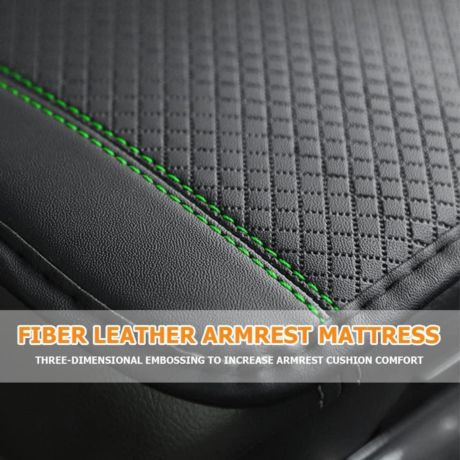 LuxusKollektion Armlehne Armlehnenkissen Leder Bezug Mittelkonsole Auto Motorrad Schwarzgrün