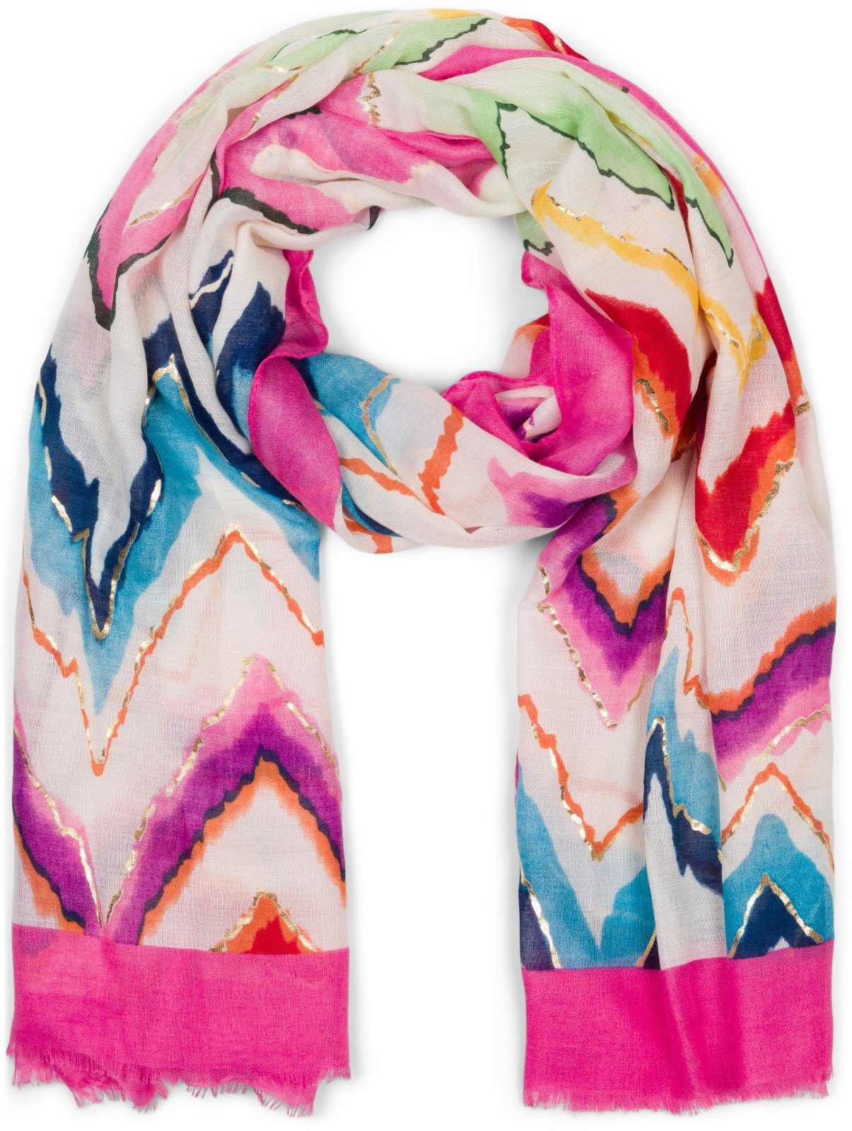 styleBREAKER Modeschal Leichter Schal mit Zick-Zack Muster, (1-St)