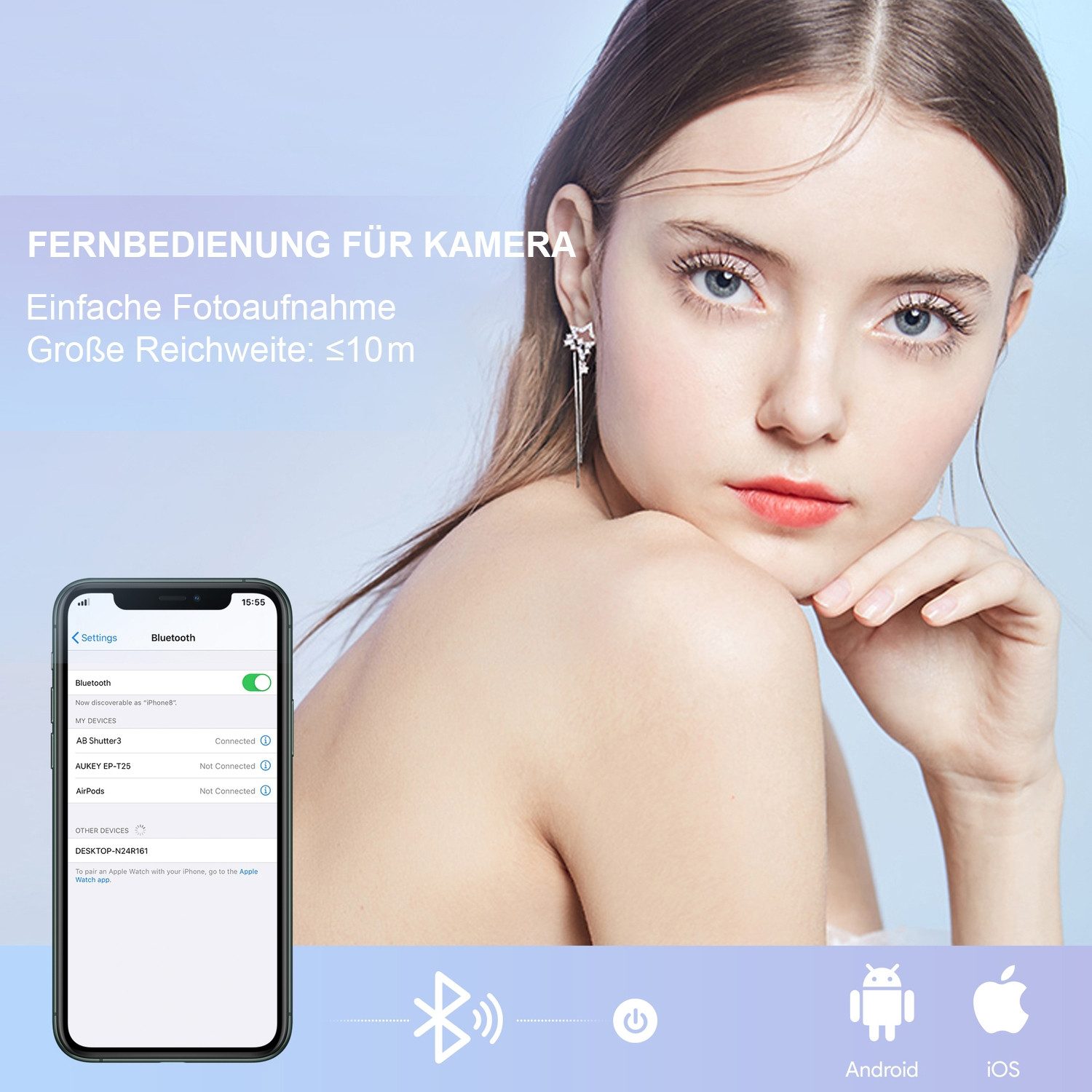 AUKEY Ringlicht 10-Zoll-Dimmbar Ringlicht 360-Grad-universeller Telefonhalter – Bild 5 von 5