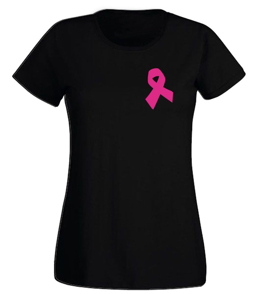 G-graphics T-Shirt Surviving Angel - rosa Schleife & Flügel Slim-fit- Damen T-Shirt mit Motiv als Front- & Backprint