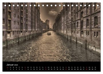 CALVENDO Wandkalender Hamburg (Tischkalender 2024 DIN A5 quer), CALVENDO Monatskalender