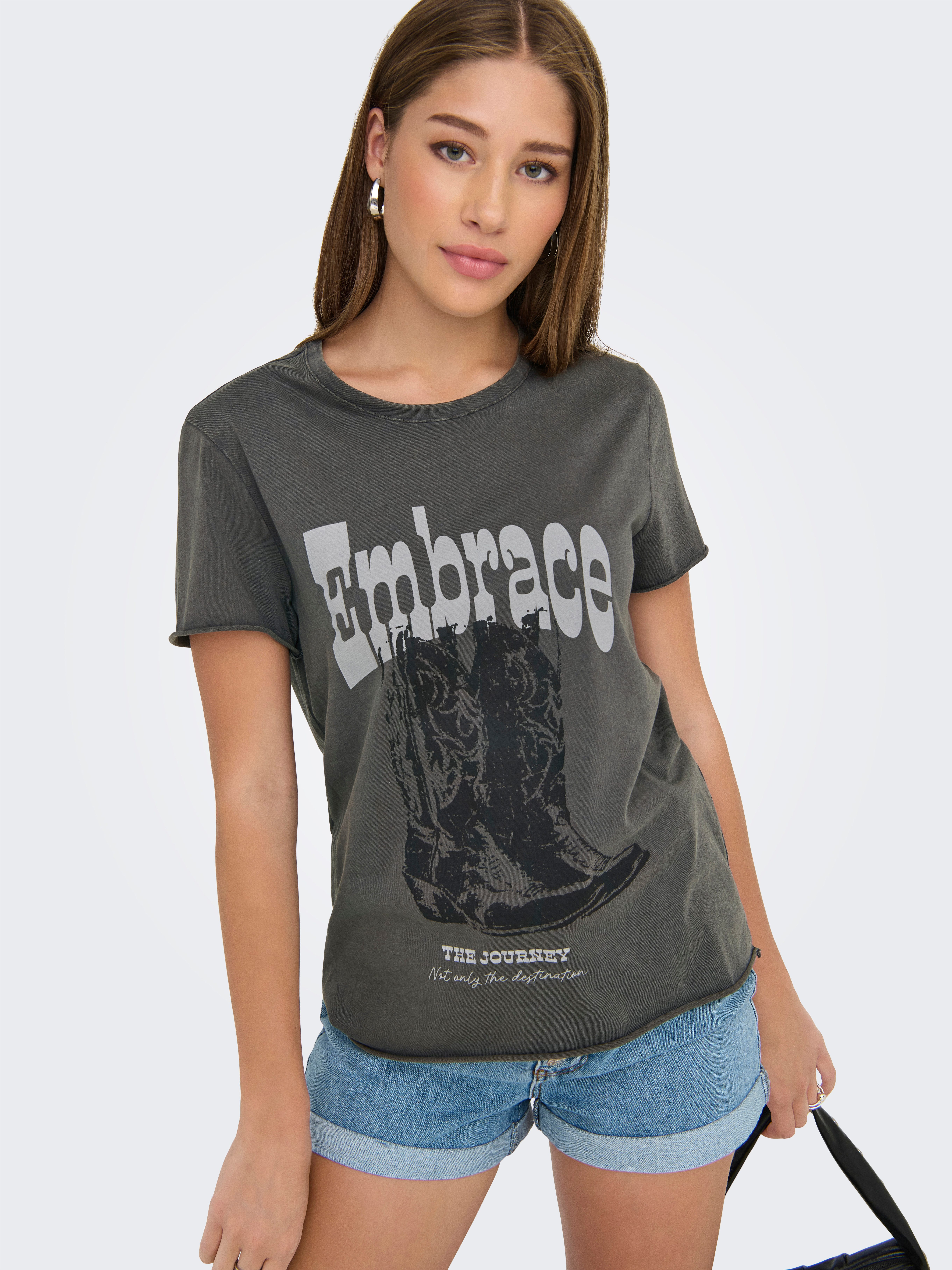 ONLY Rundhalsshirt ONLLUCY REG S/S TOP JRS NOOS unterschiedlich bedruckt günstig online kaufen