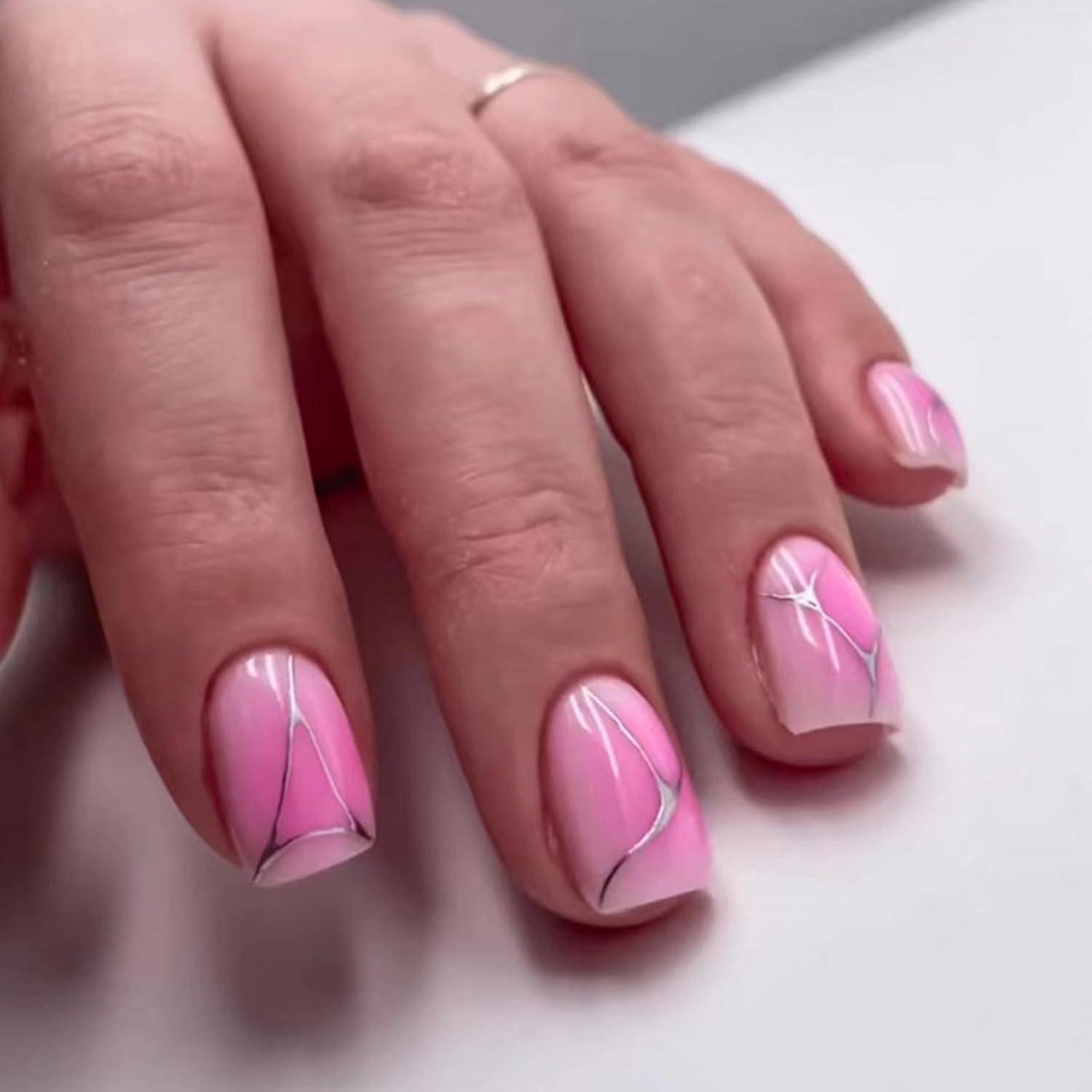 Kunstfingernägel 24 Stück Künstliche Nägel Press on Nails, Acryl Kunstnägel Zum
