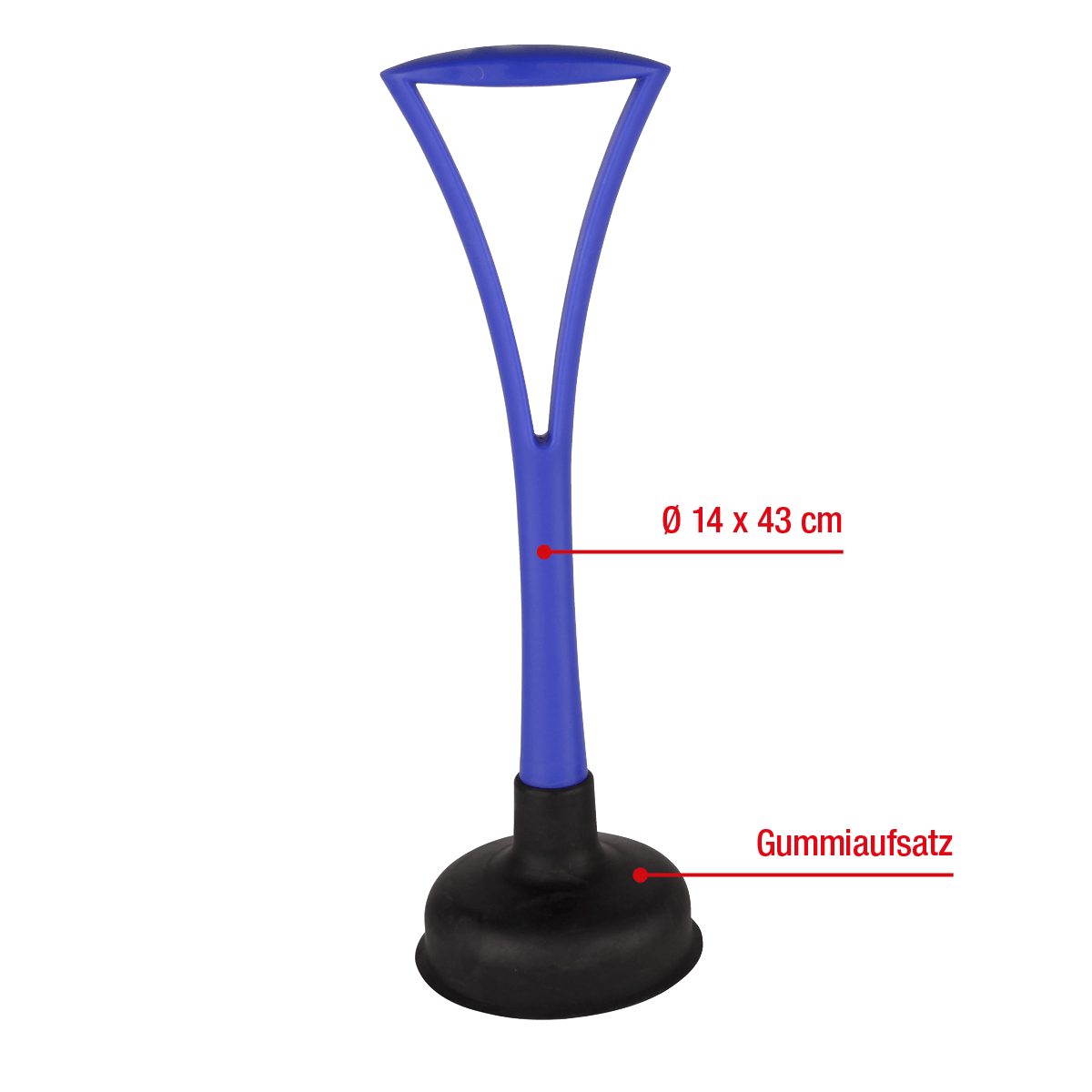 EUROHOME Pümpel Abflussreiniger WC Saugglocke mit Gummiaufsatz, L: 14 cm, (1 tlg., Pömpel 43 cm), Saugglocke Abfluss