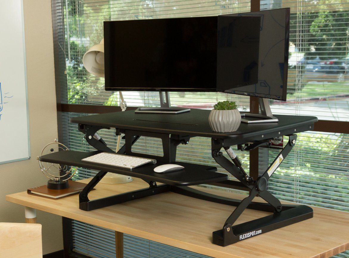 (Breite: FLEXISPOT Schreibtischaufsatz Höhenverstellbarer Schreibtisch Computertisch Stehpult Schreibtisch Steh cm, 119 Flexispot Schwarz) Farbe: Sitz M3B,