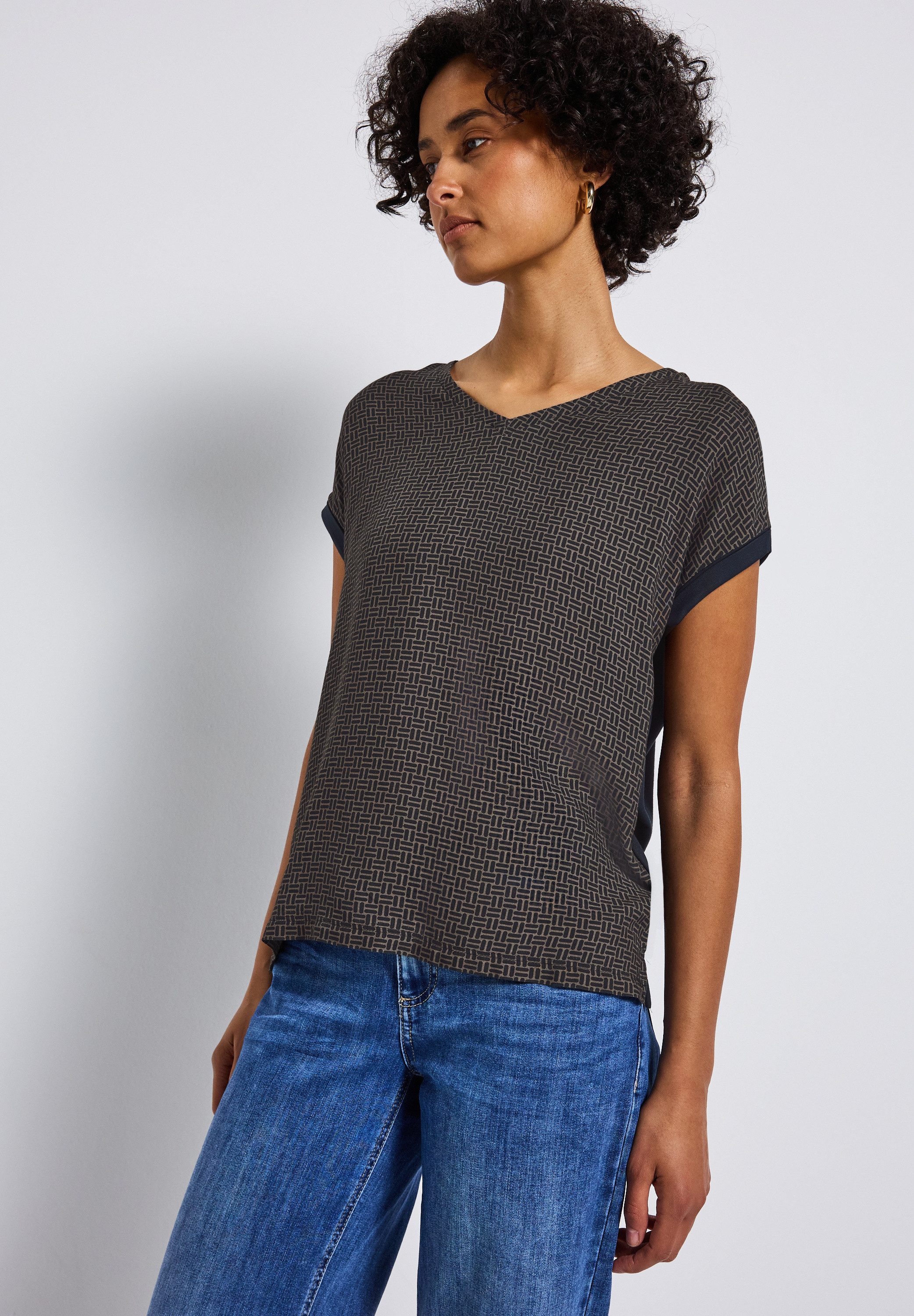 STREET ONE T-Shirt mit V-Ausschnitt