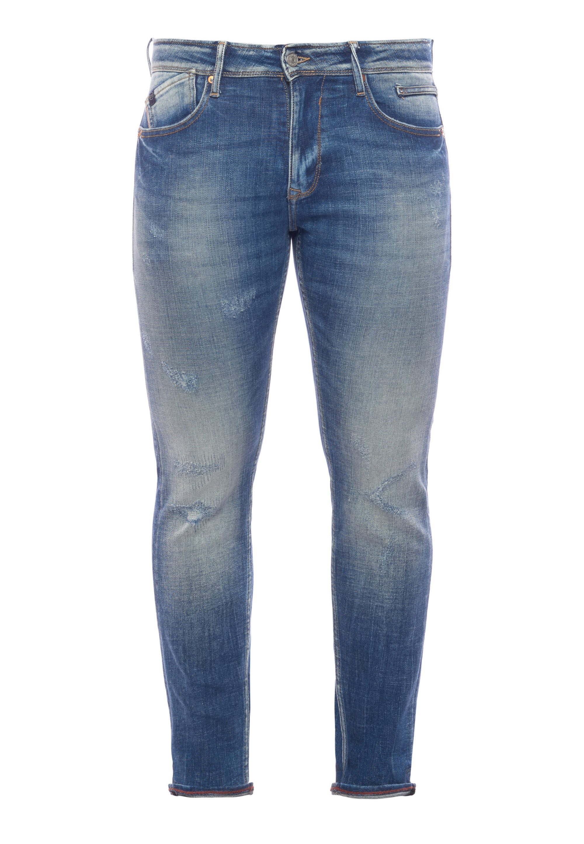 Le Temps Des Cerises Slim-fit-Jeans im lässigen Used-Look