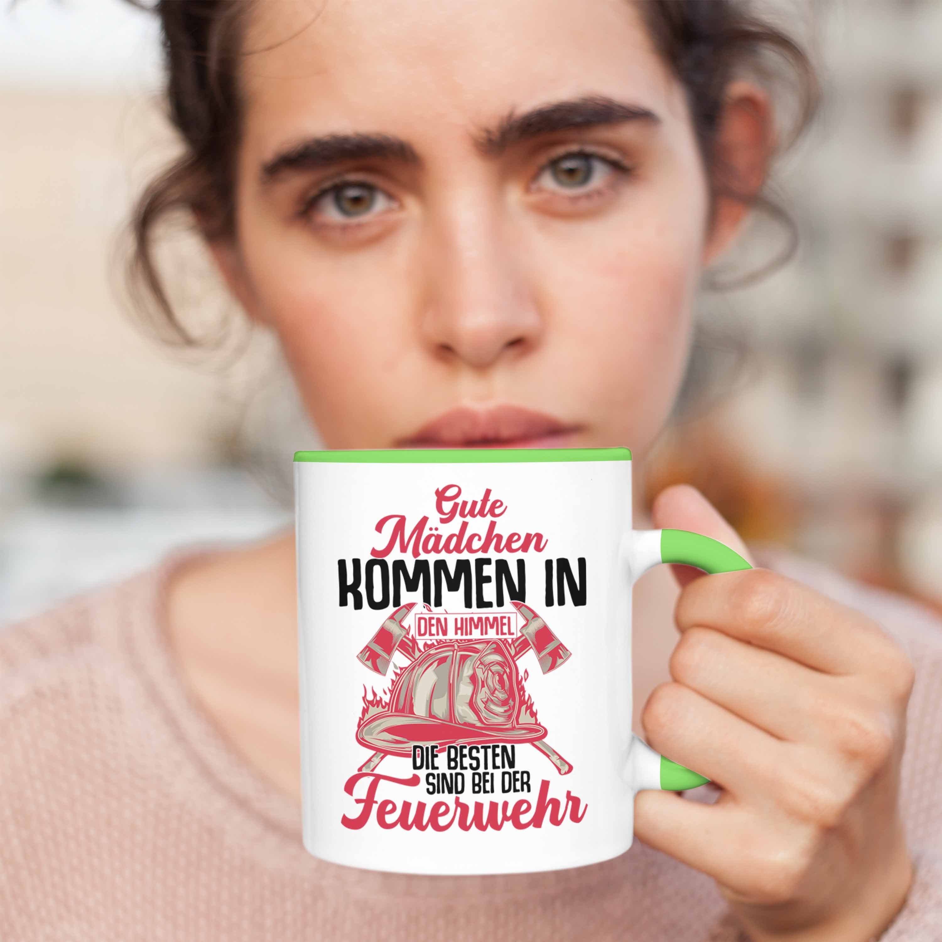 Geschenk Feuerwehrfrauen Trendation Trendation Grün Spruch Frau - Tasse Feuerwehr Geschenkidee Frauen Tasse