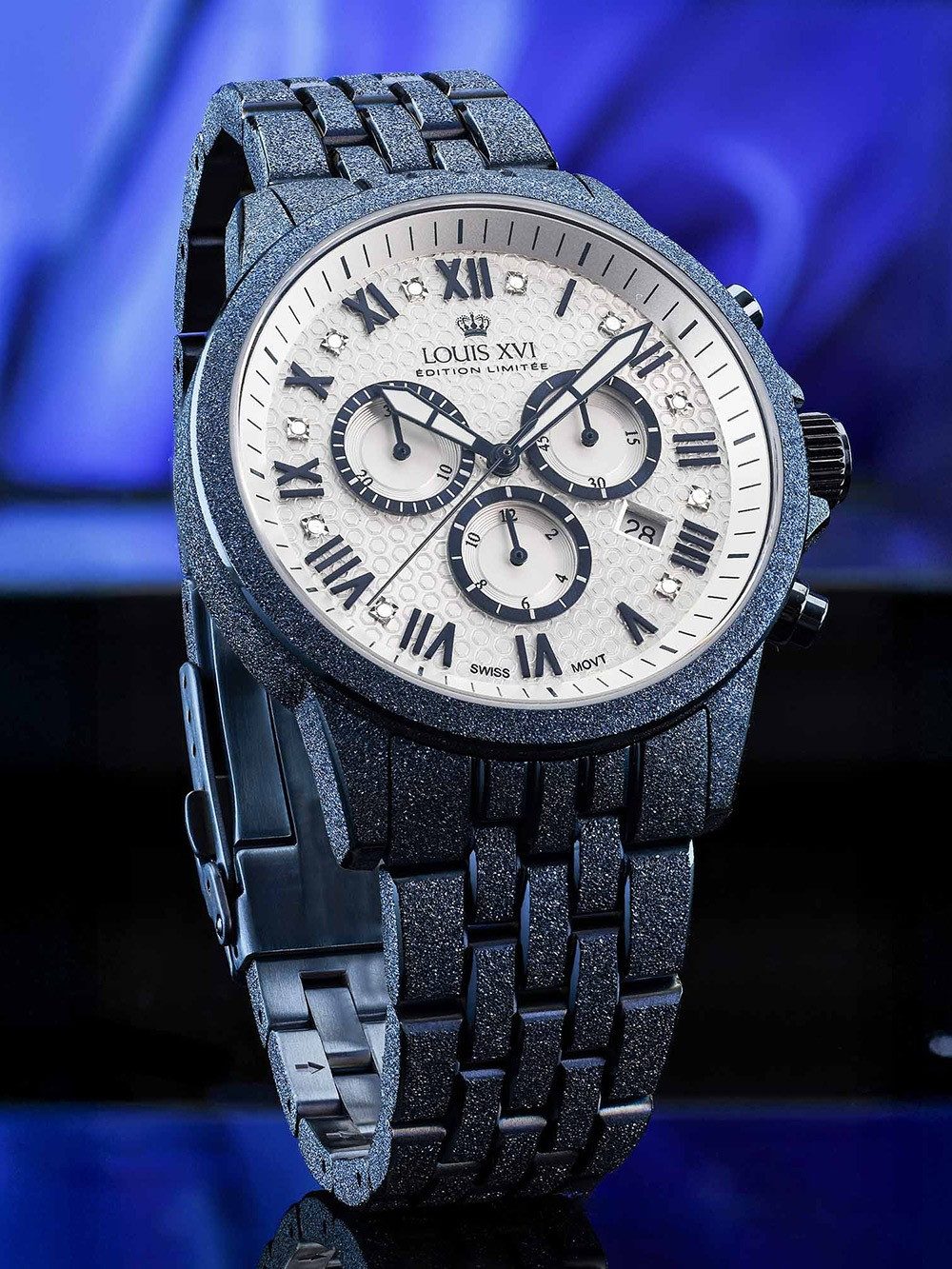 LOUIS XVI Quarzuhr Louis XVI LXVI3681 Herrenuhr Aramis Frosted 2.0 Diamond Chronograph 43 Louis XVI LXVI3681 Herrenuhr Aramis Frosted 2.0 Diamond Chronograph 43mm 5ATM