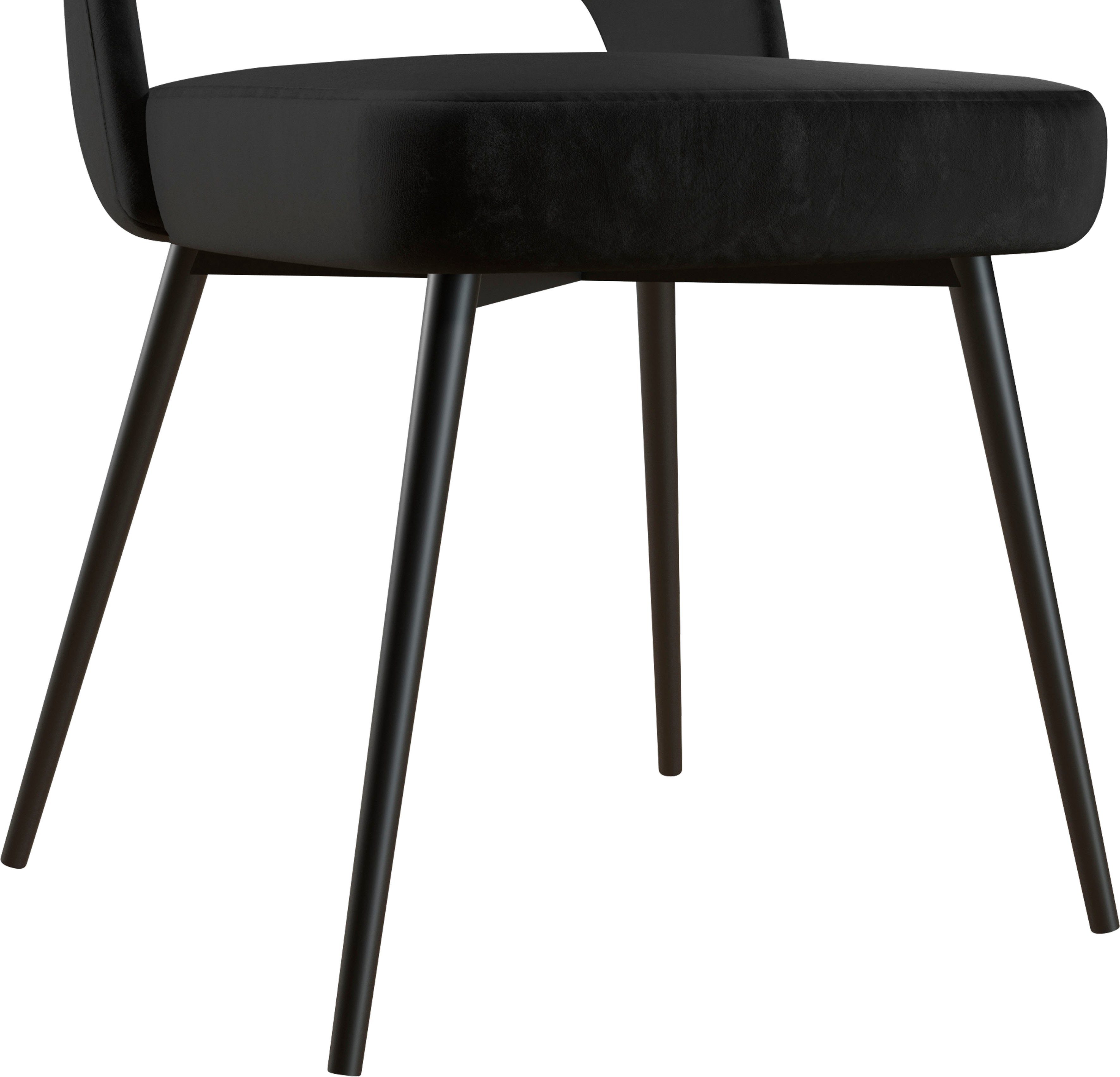 46 cm schwarz verschiedene St), Alexi (1 Cosmopolitan Farbvarianten CosmoLiving by erhältlich, Metallgestell, Esszimmerstuhl Sitzhöhe
