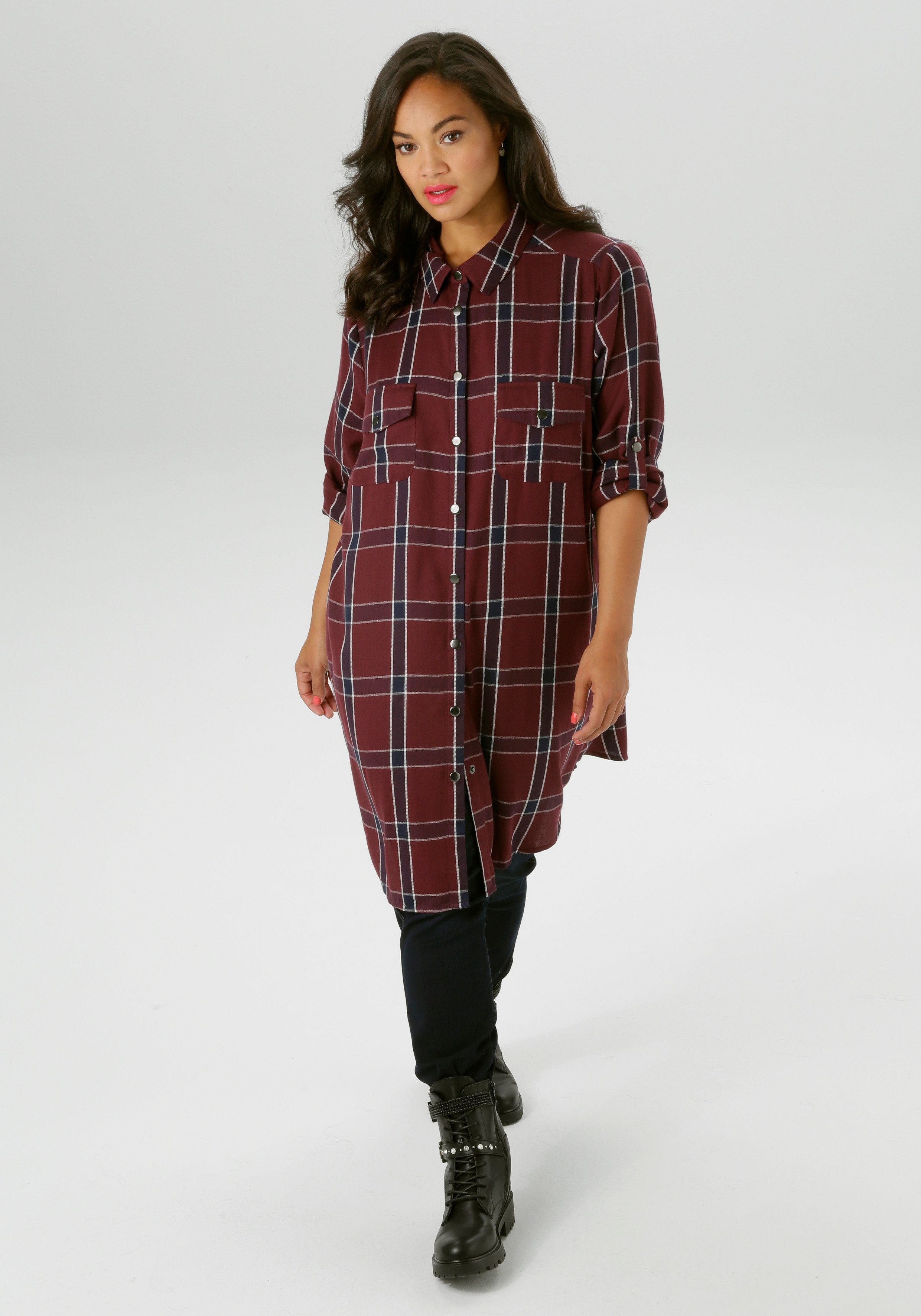 Aniston PLUS Karobluse in trendigen Karodessin