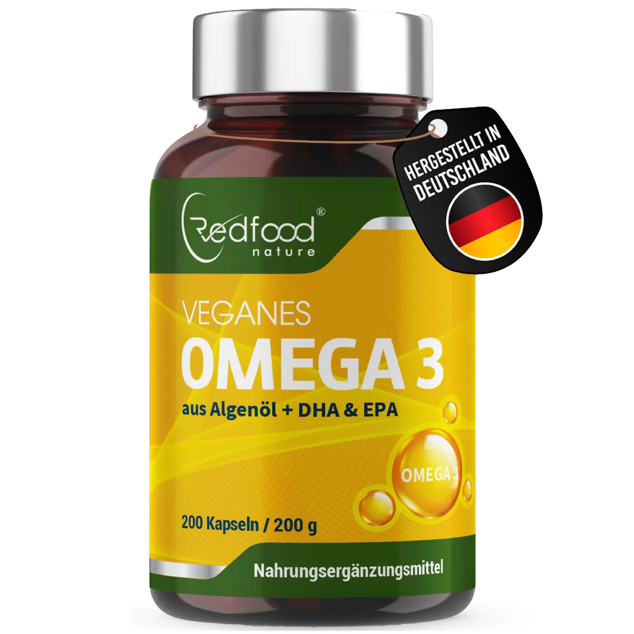 Redfood Omega 3 Algenöl Kapseln Kapseln, 1 er 200 St., 200 g